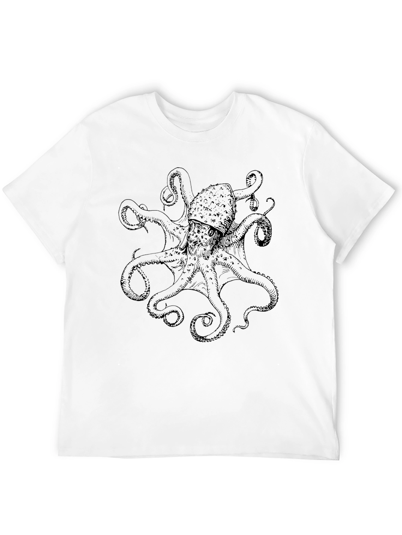 Octopus Graphic Print Black T-Shirt