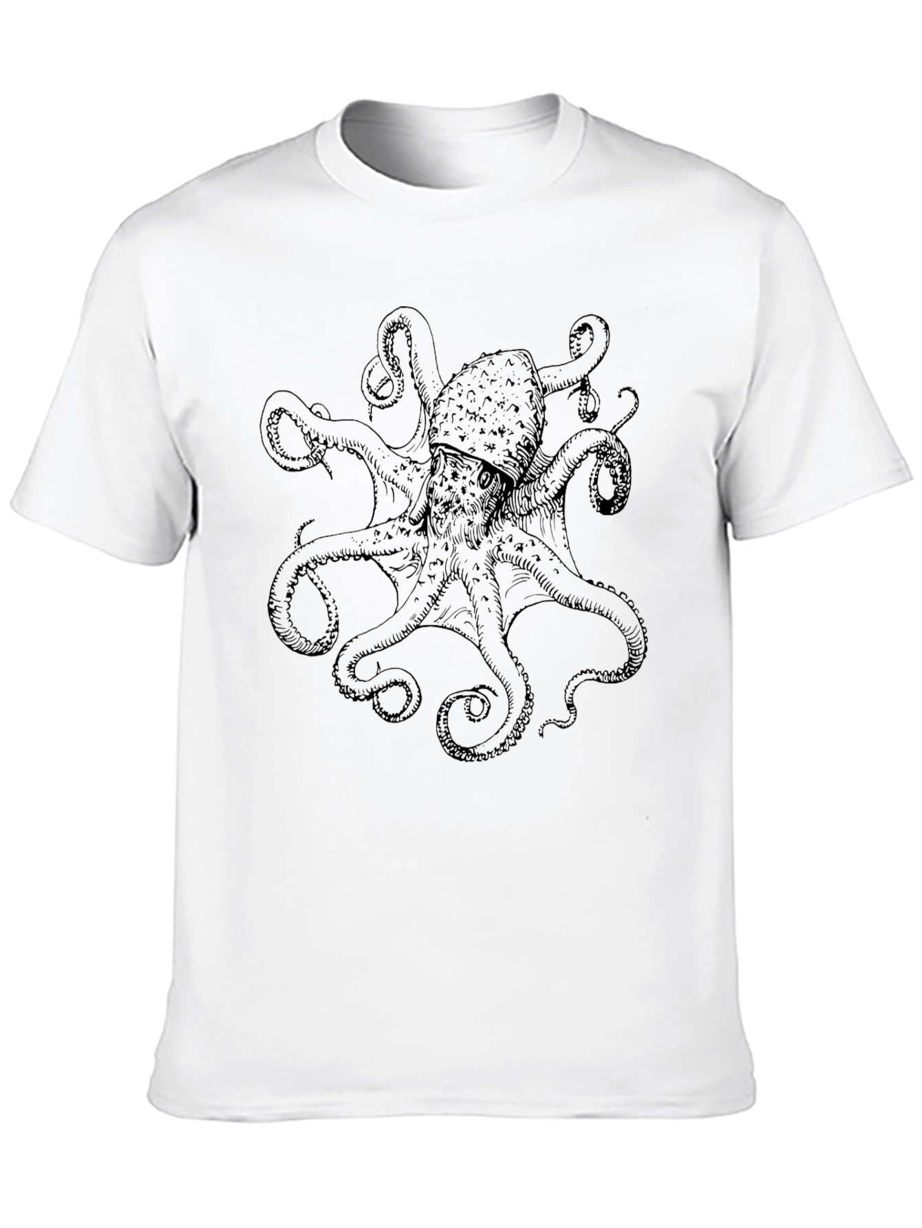 Octopus Graphic Print Black T-Shirt