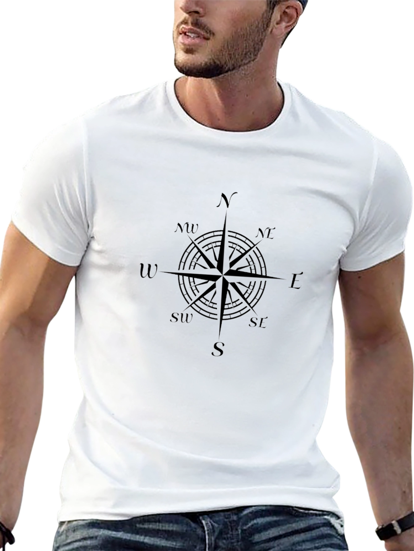 Compass Rose Graphic Tee - Black