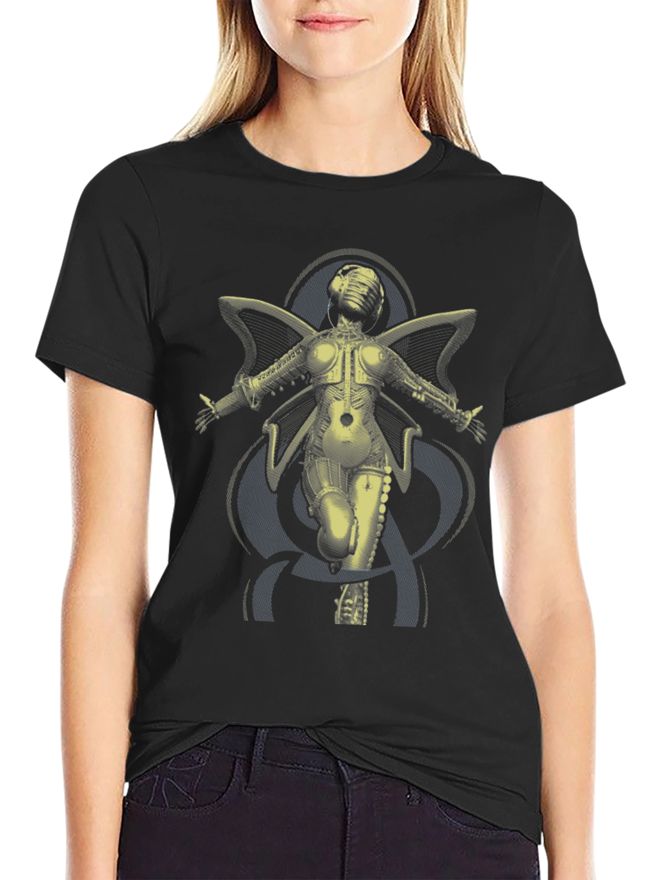 Steampunk Angel Graphic Tee - Unique Design Soft Cotton