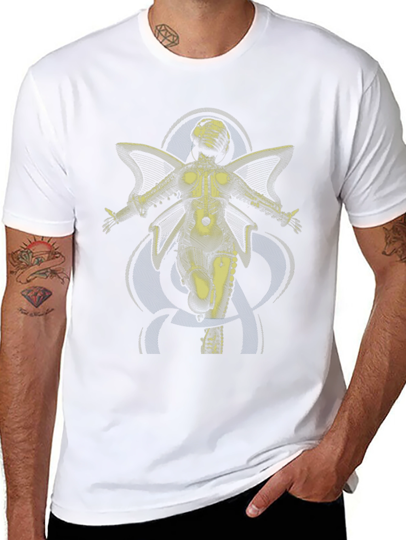 Steampunk Angel Graphic Tee - Unique Design Soft Cotton
