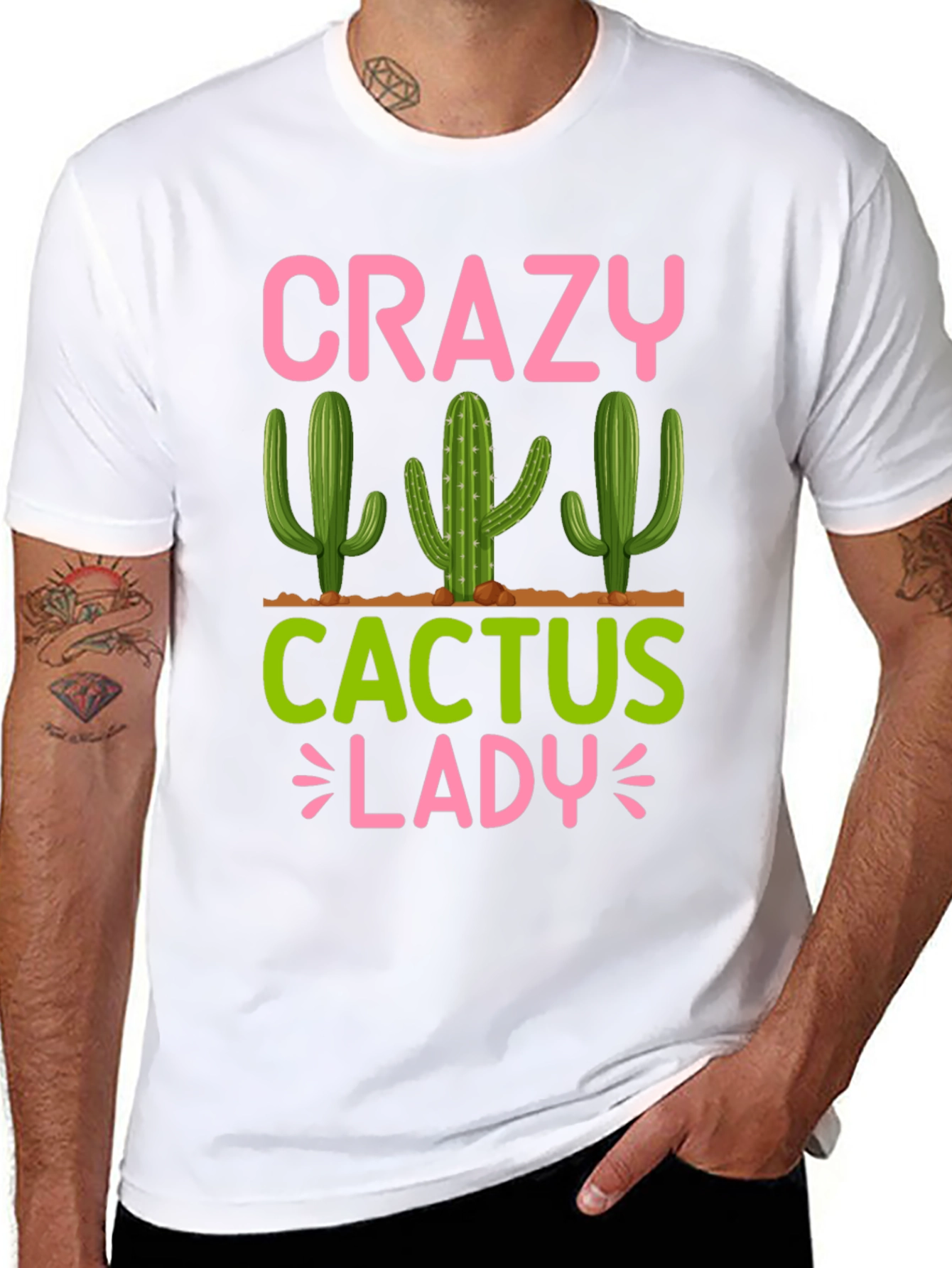 Crazy Cactus Lady T-Shirt - Funny Plant Lover Tee