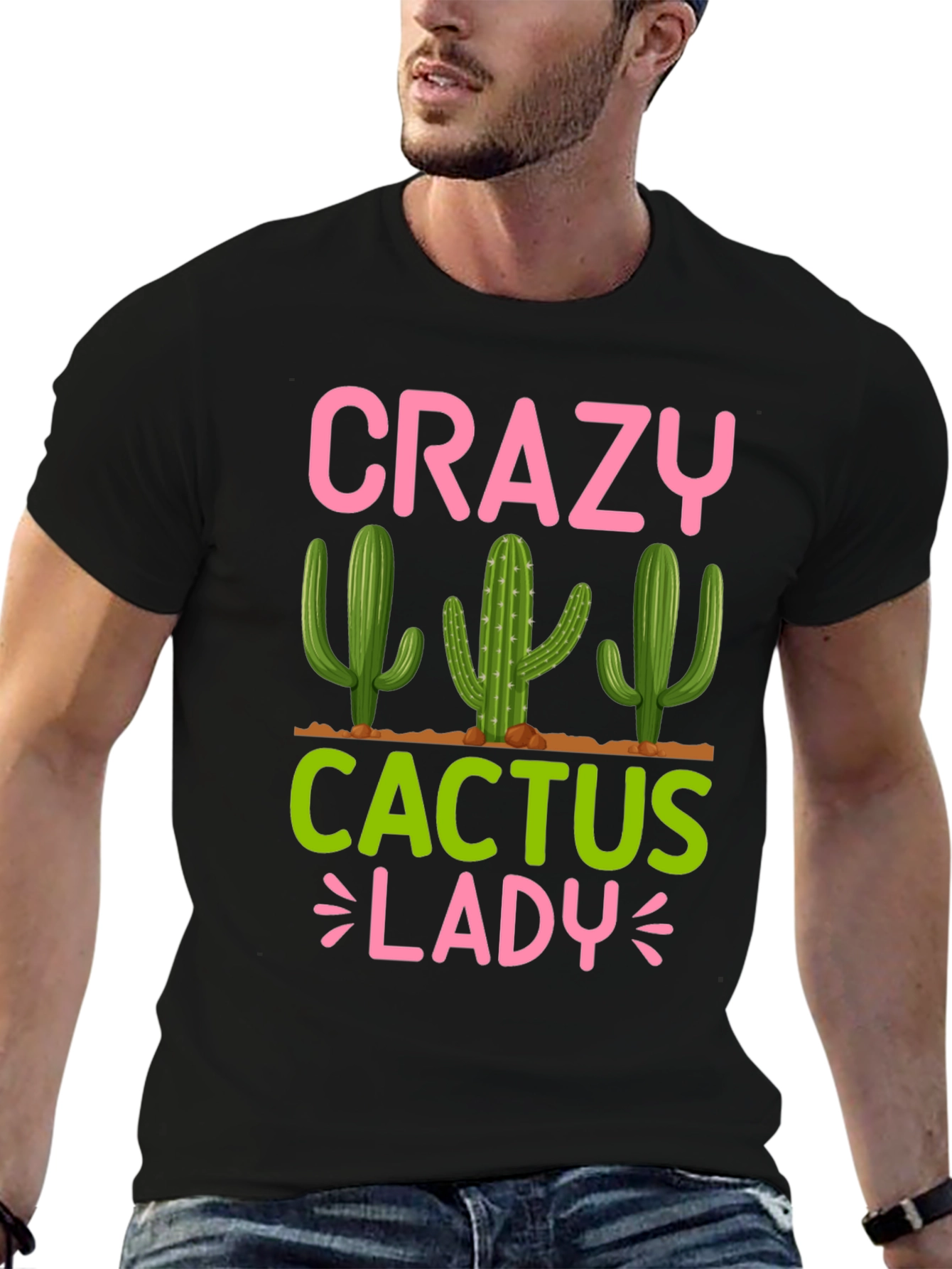 Crazy Cactus Lady T-Shirt - Funny Plant Lover Tee
