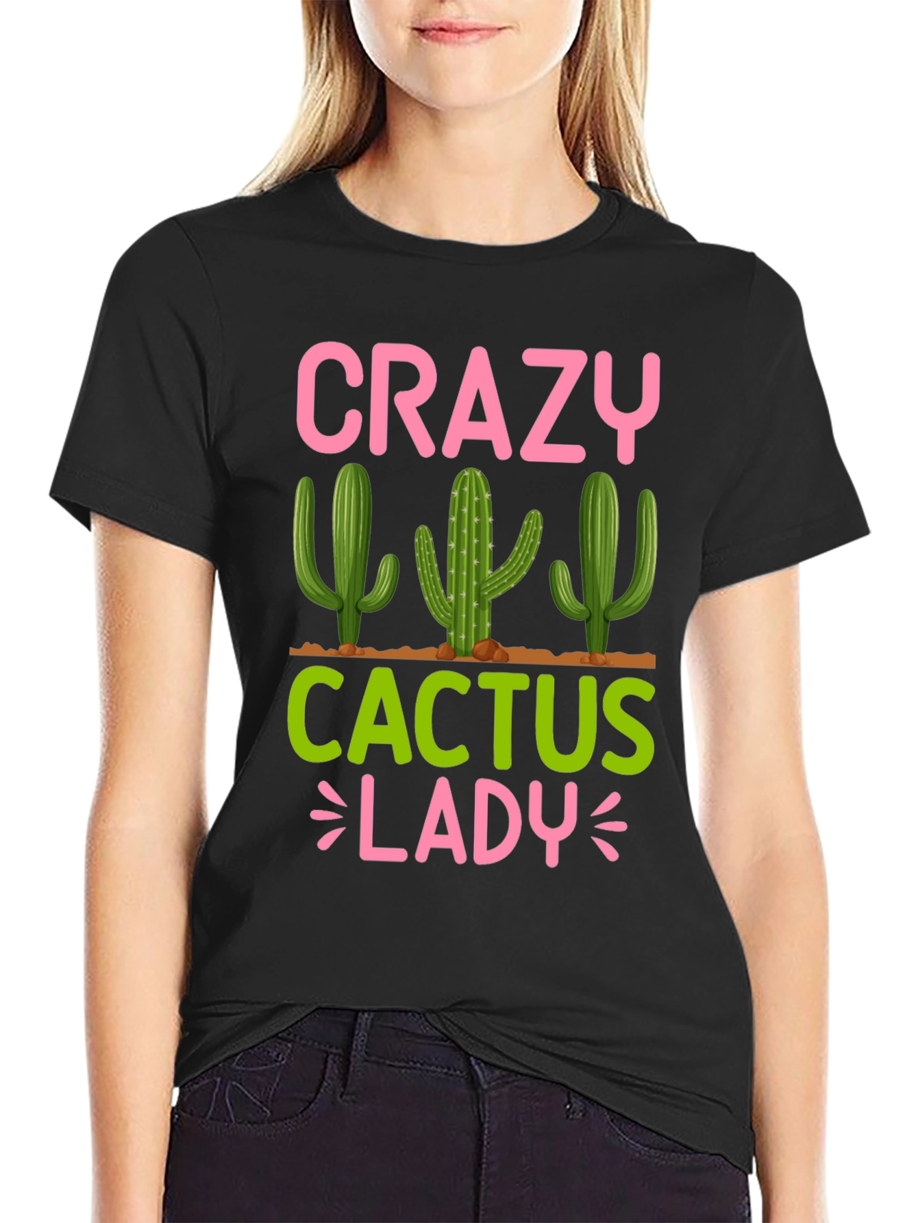Crazy Cactus Lady T-Shirt - Funny Plant Lover Tee