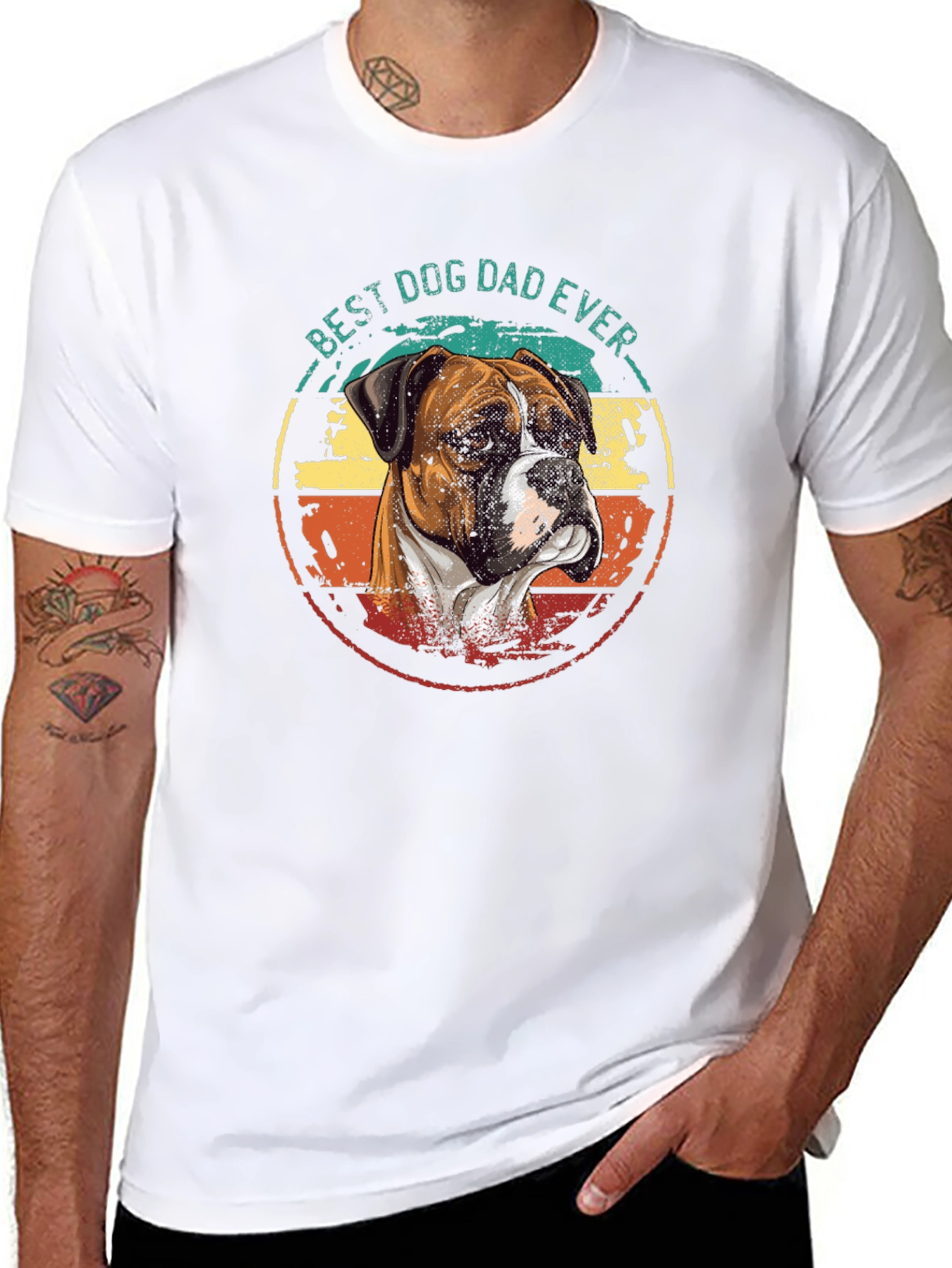 Best Dog Dad Ever Boxer Dog T-Shirt