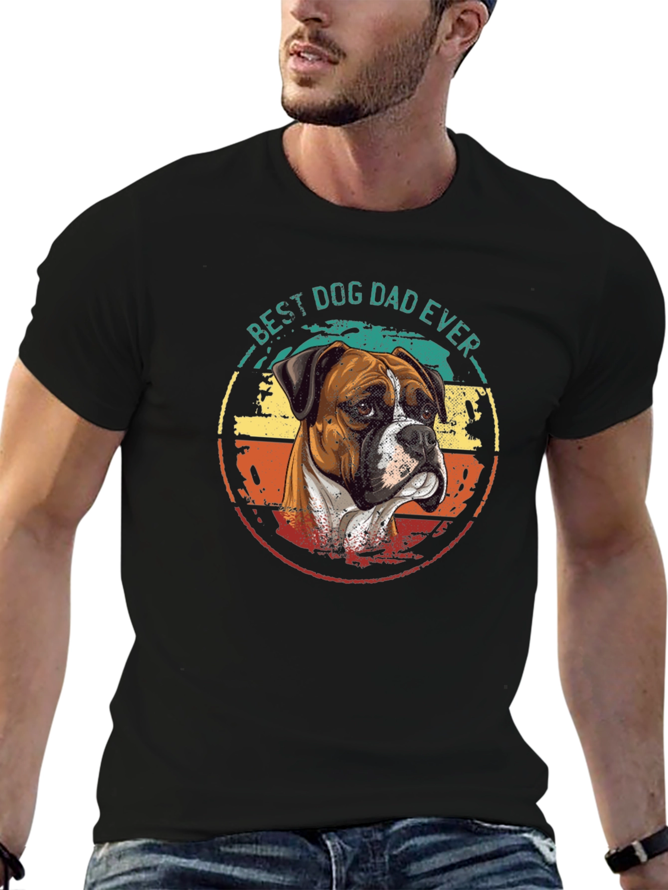 Best Dog Dad Ever Boxer Dog T-Shirt