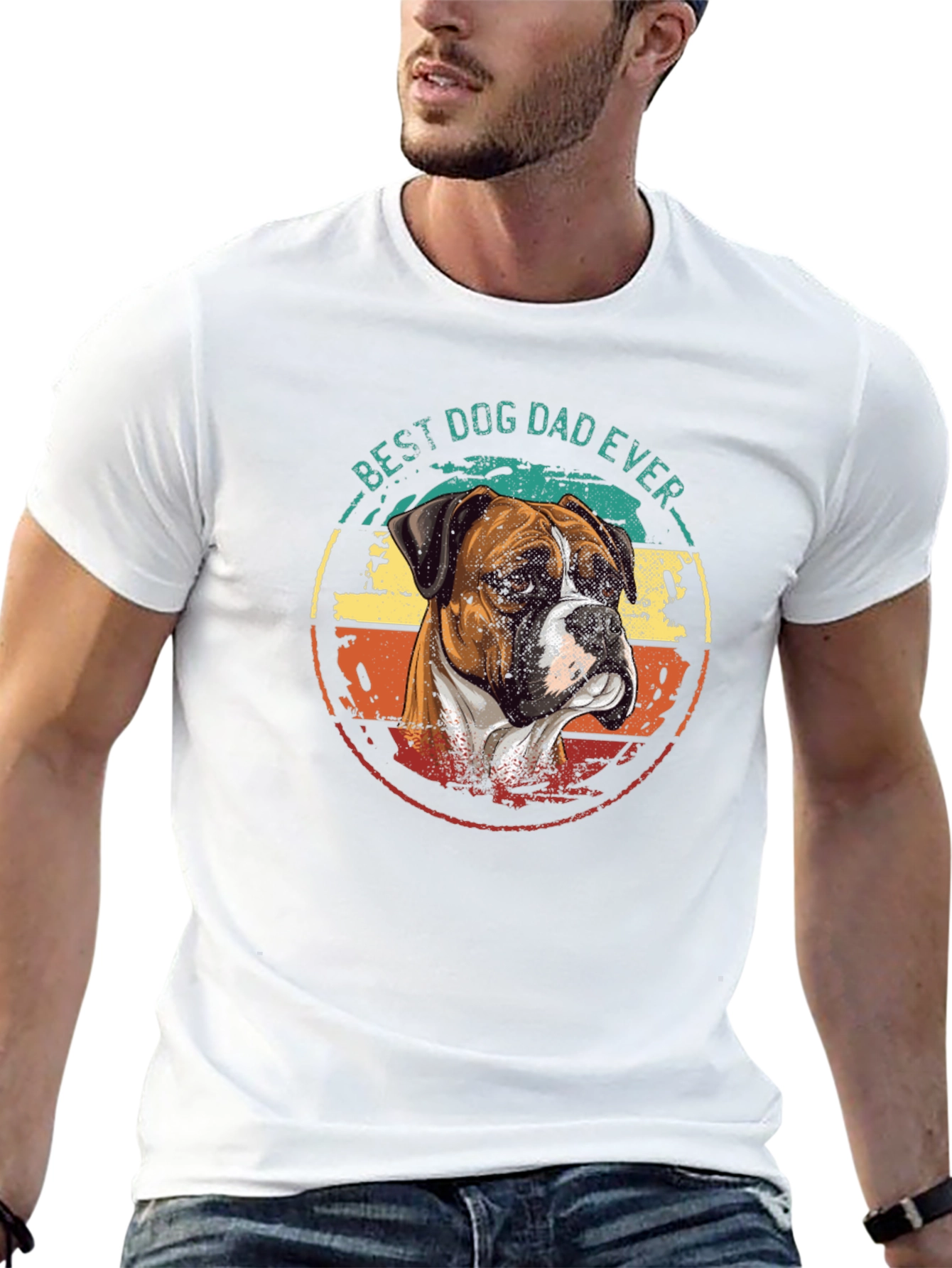 Best Dog Dad Ever Boxer Dog T-Shirt