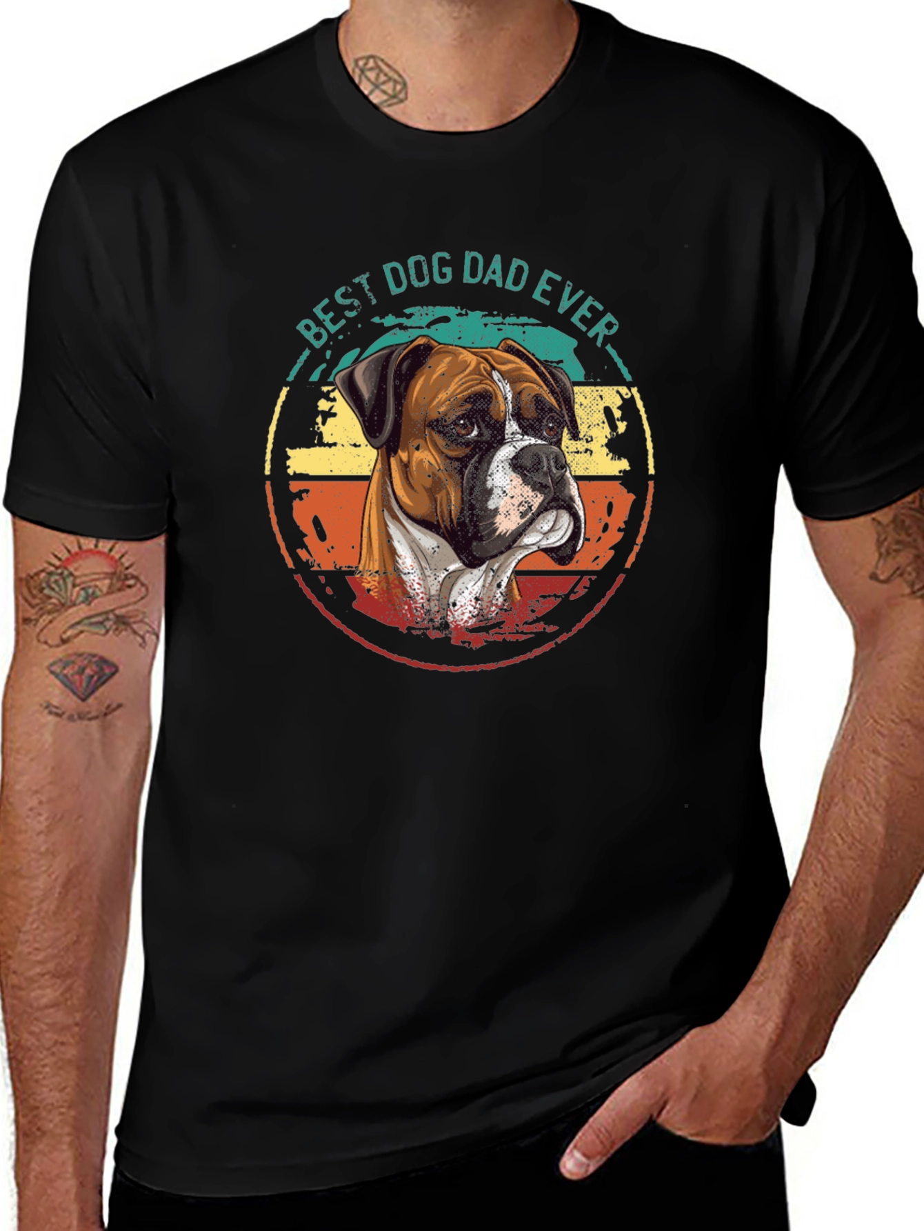 Best Dog Dad Ever Boxer Dog T-Shirt