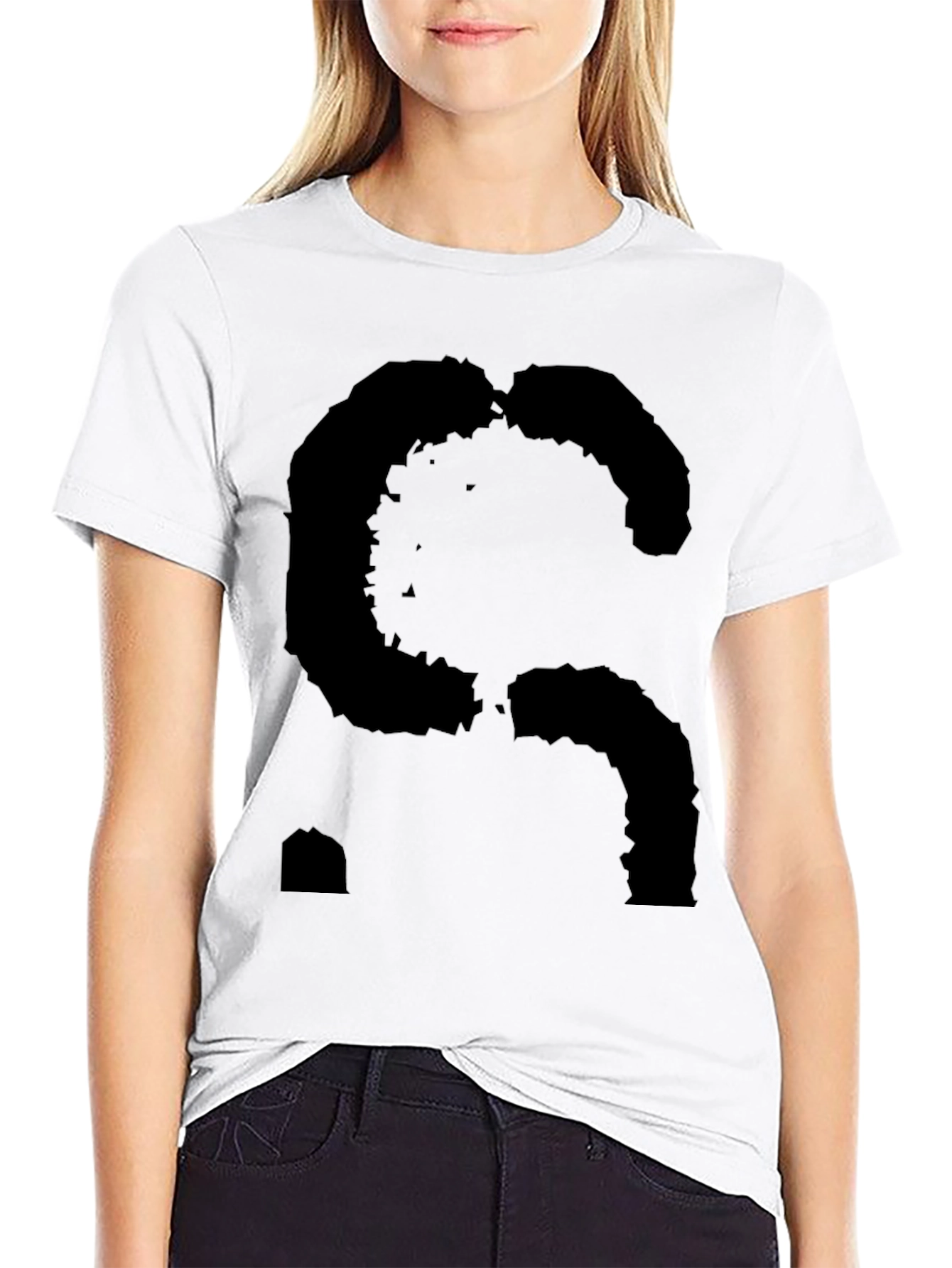 Abstract S Black Graphic Tee - Mens Casual Style