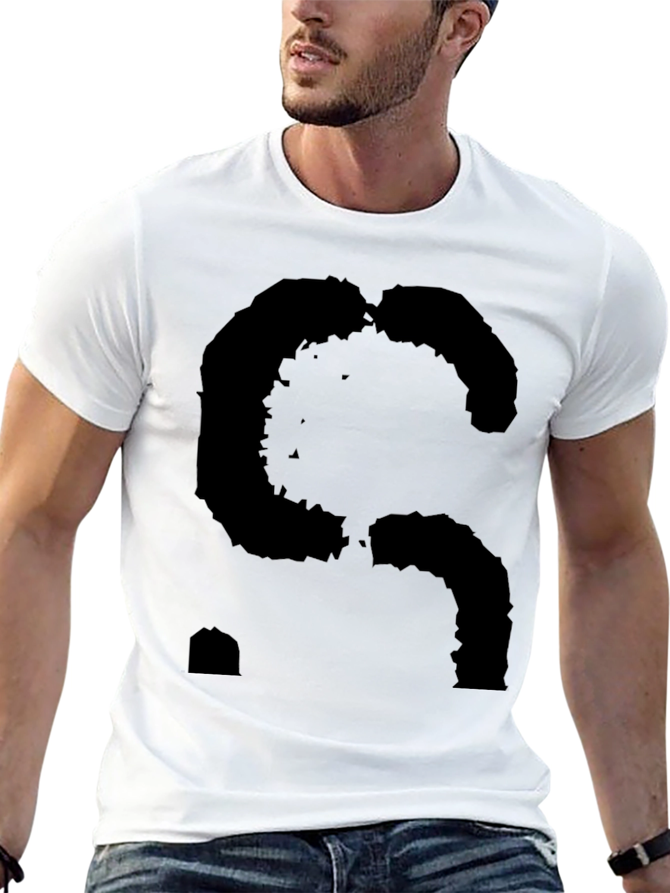 Abstract S Black Graphic Tee - Mens Casual Style