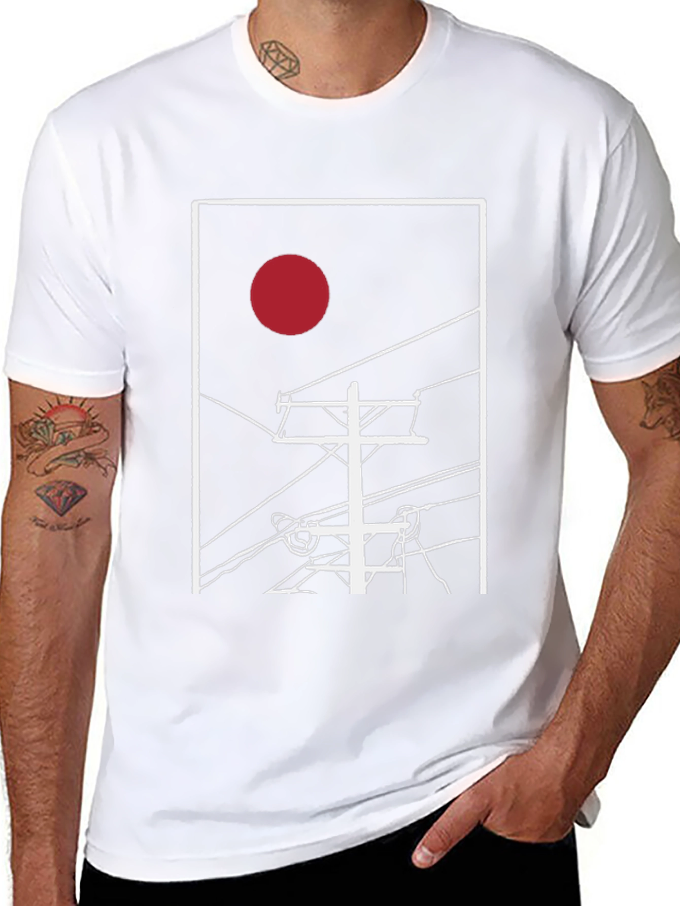 Abstract Sunrise Power Line T-Shirt