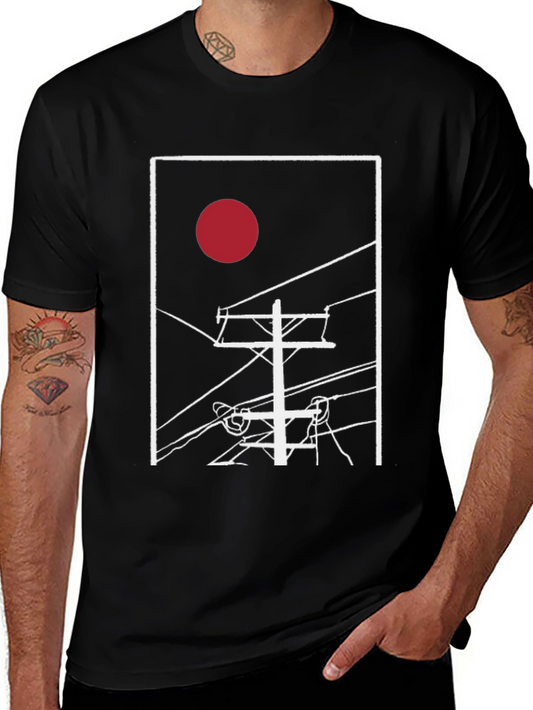 Abstract Sunrise Power Line T-Shirt