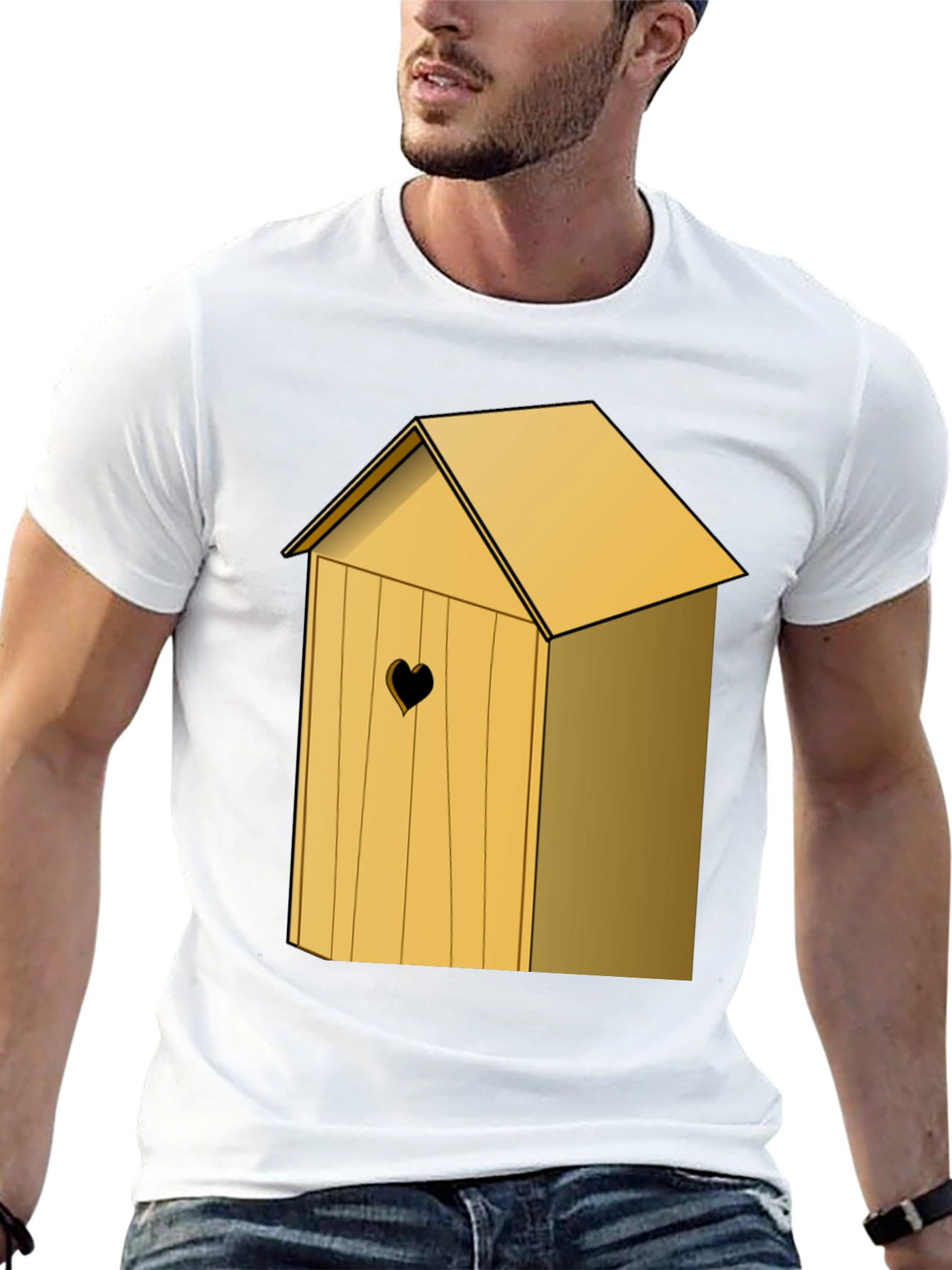 Outhouse Heart Cutout Tee - Novelty Humor Shirt