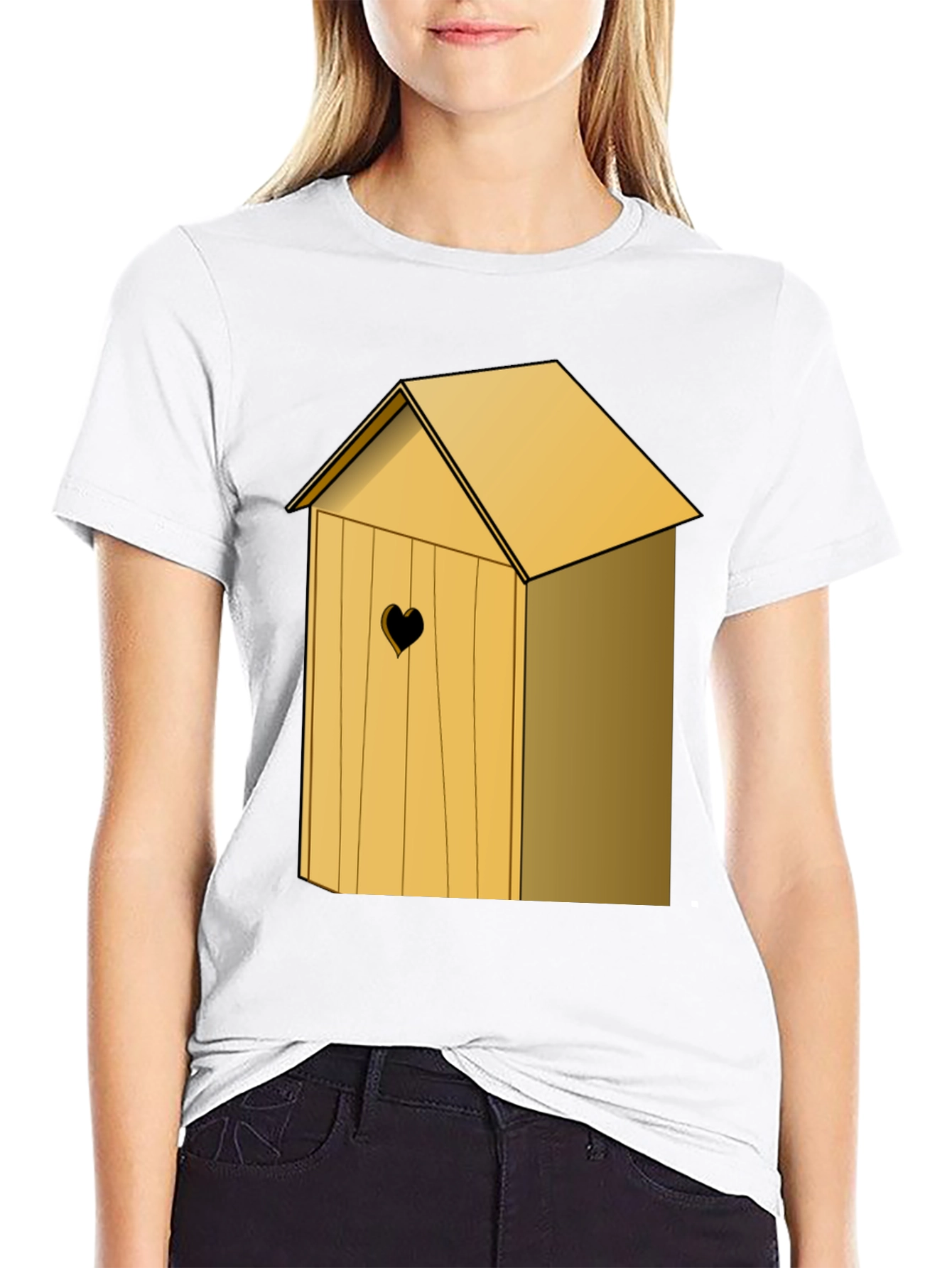 Outhouse Heart Cutout Tee - Novelty Humor Shirt