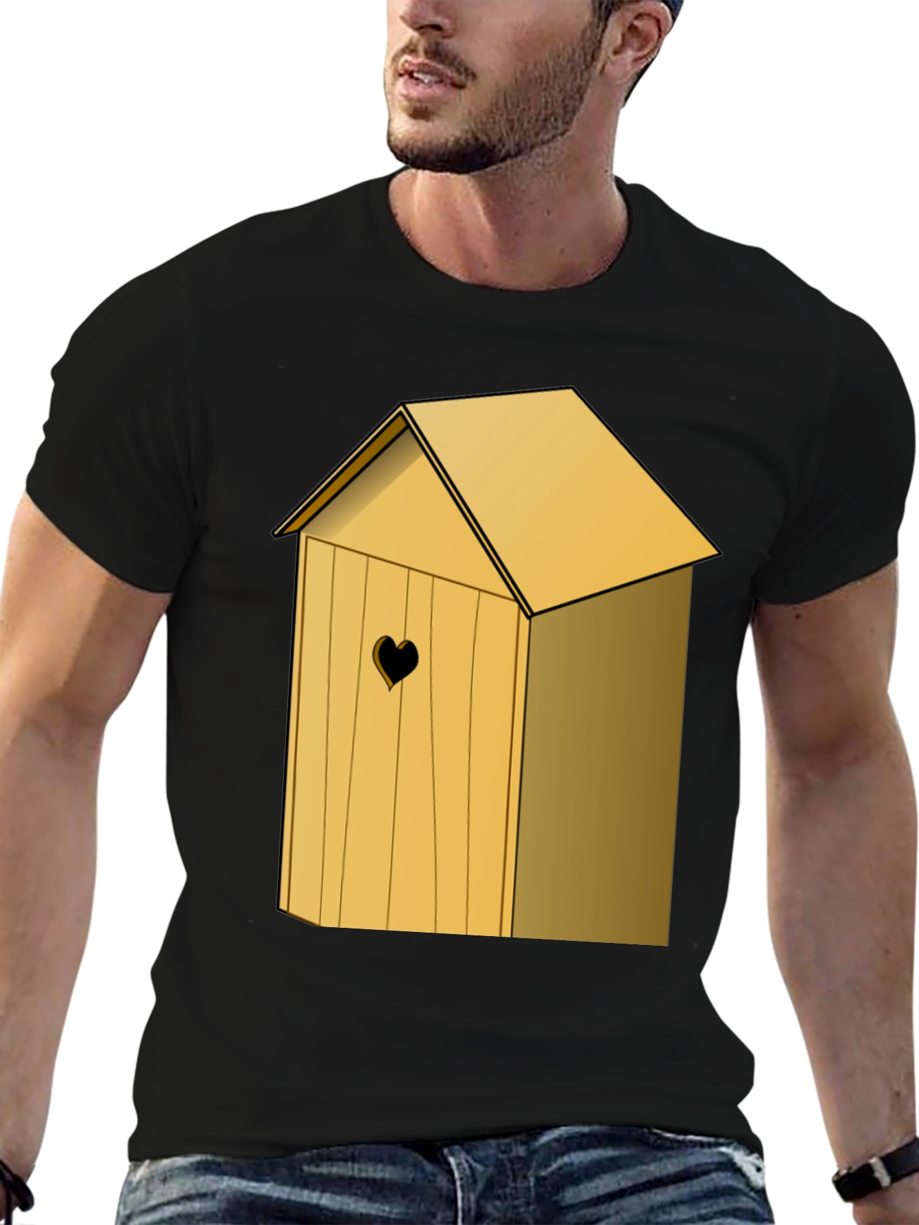 Outhouse Heart Cutout Tee - Novelty Humor Shirt