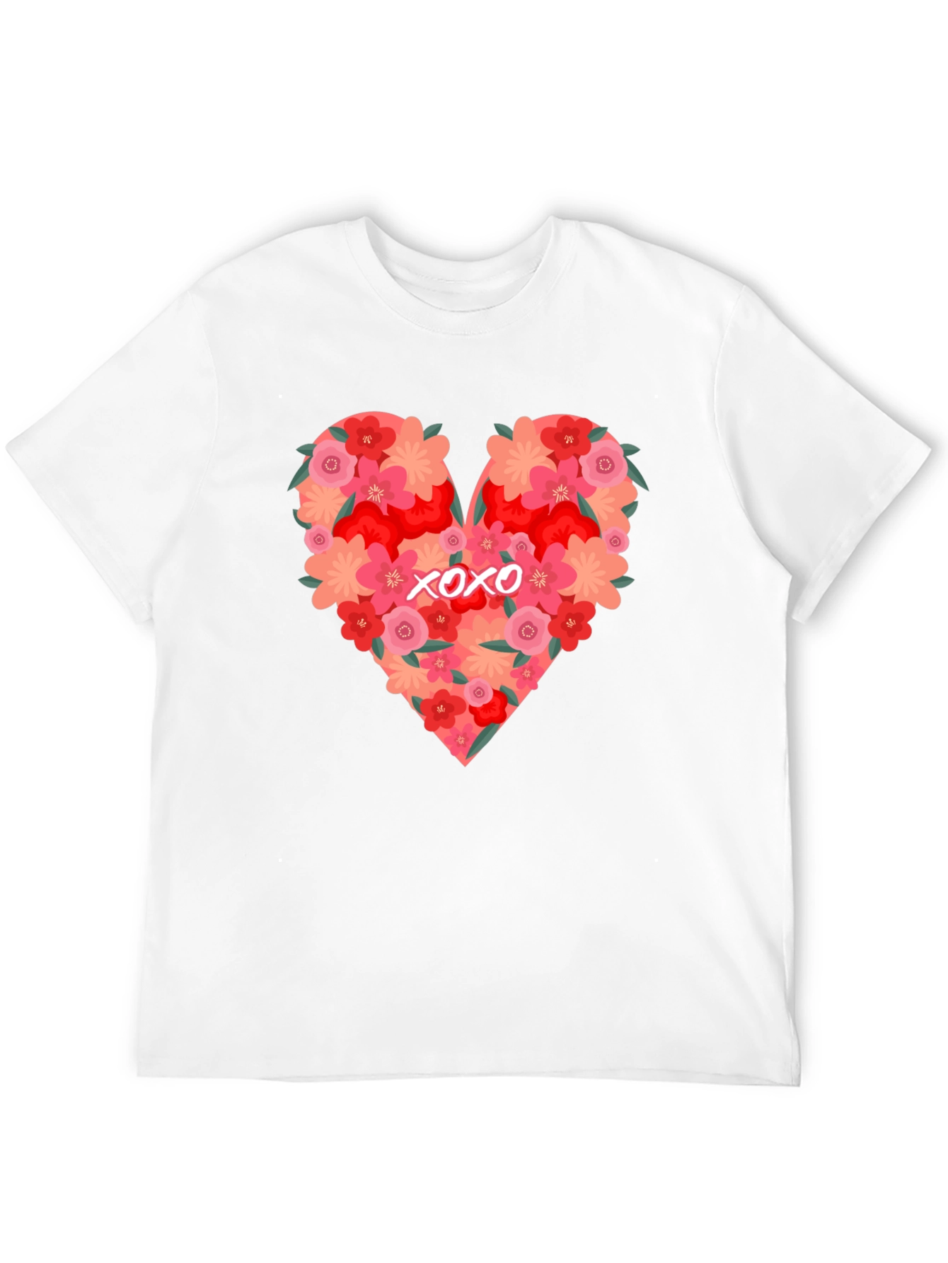 Floral Heart XOXO Graphic Tee - Black