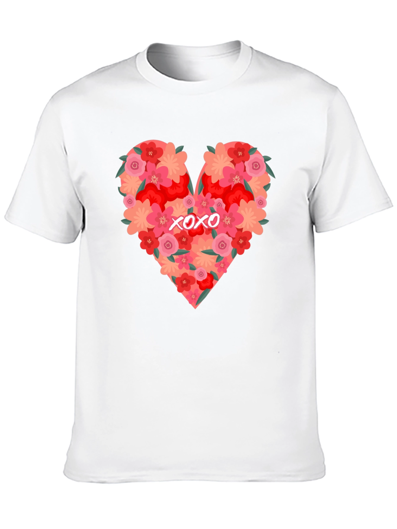 Floral Heart XOXO Graphic Tee - Black