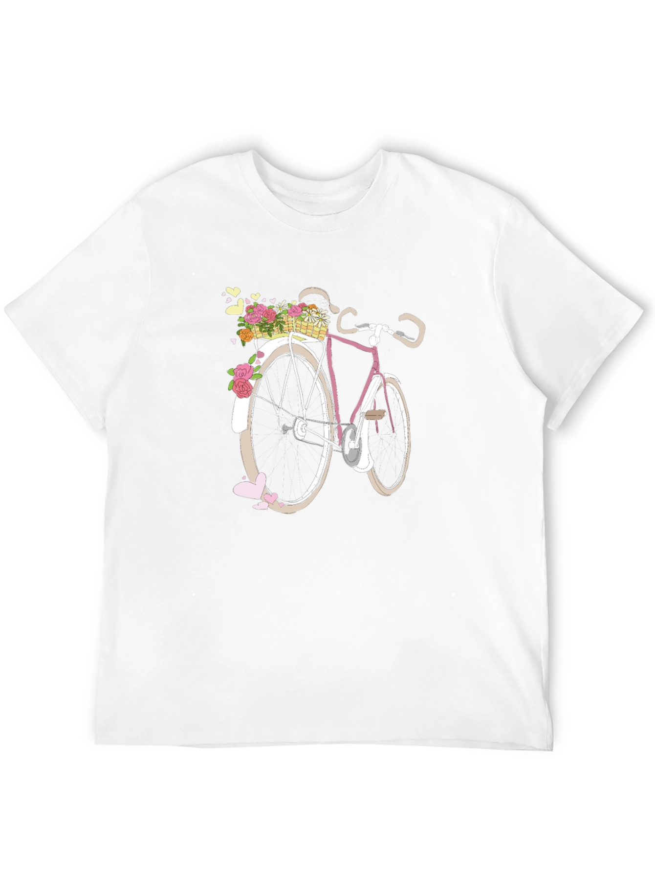 Floral Bicycle Graphic Tee - Black Unisex T-Shirt