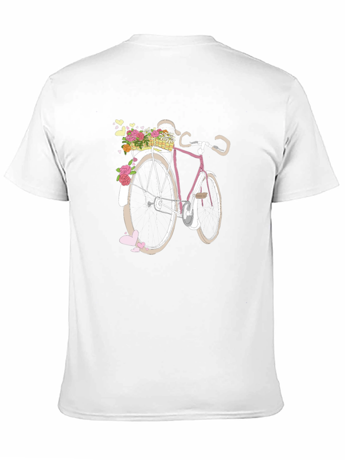 Floral Bicycle Graphic Tee - Black Unisex T-Shirt