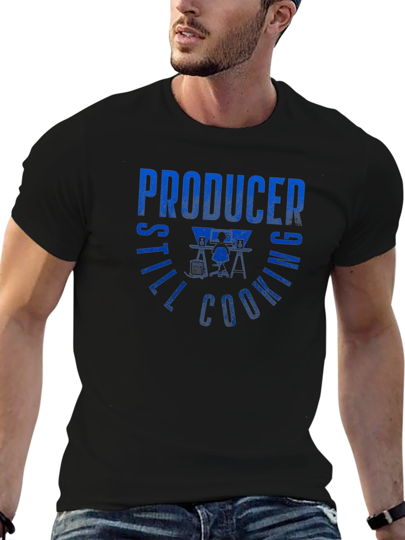 Producer Still Cooking T-Shirt - Blue Graphic