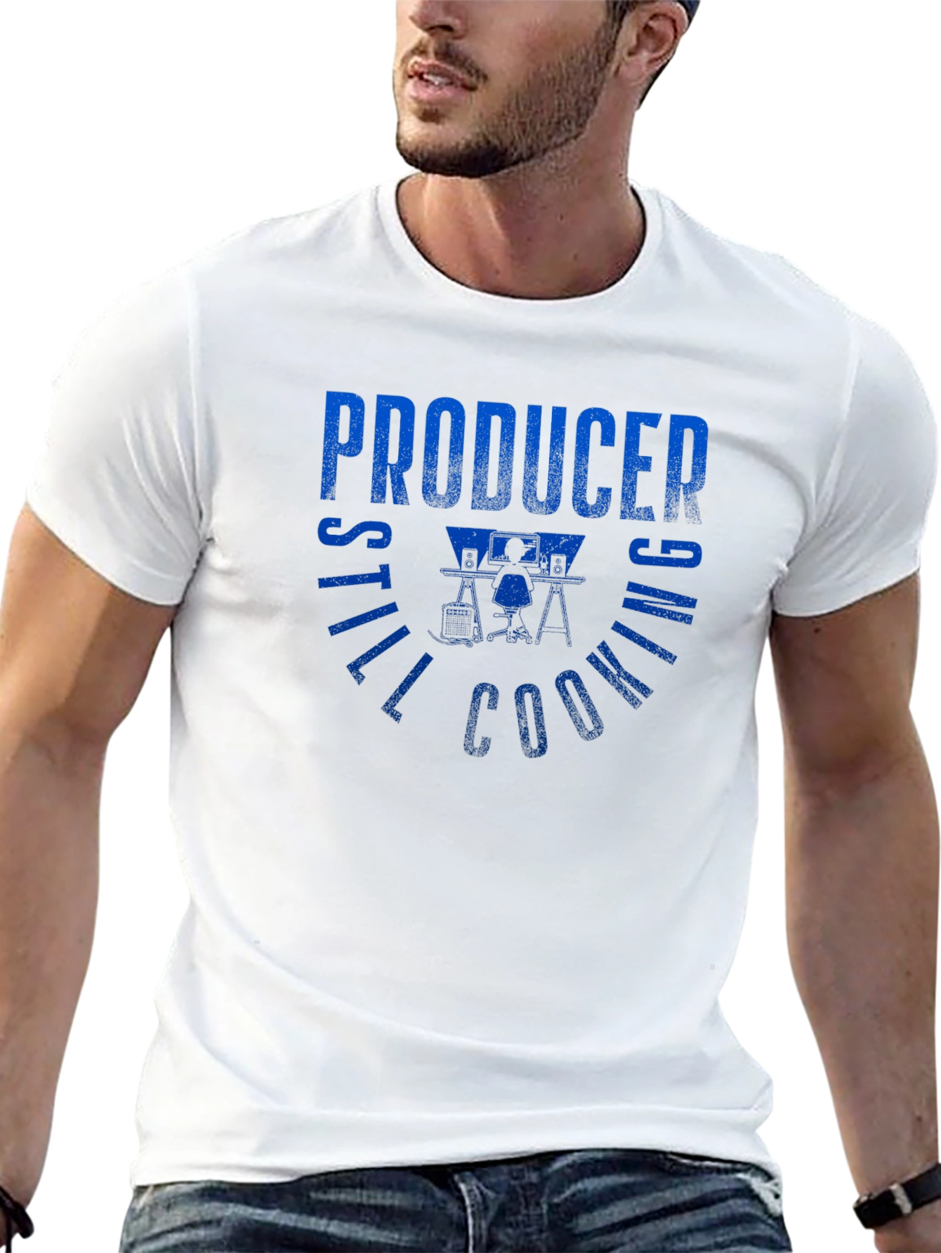 Producer Still Cooking T-Shirt - Blue Graphic
