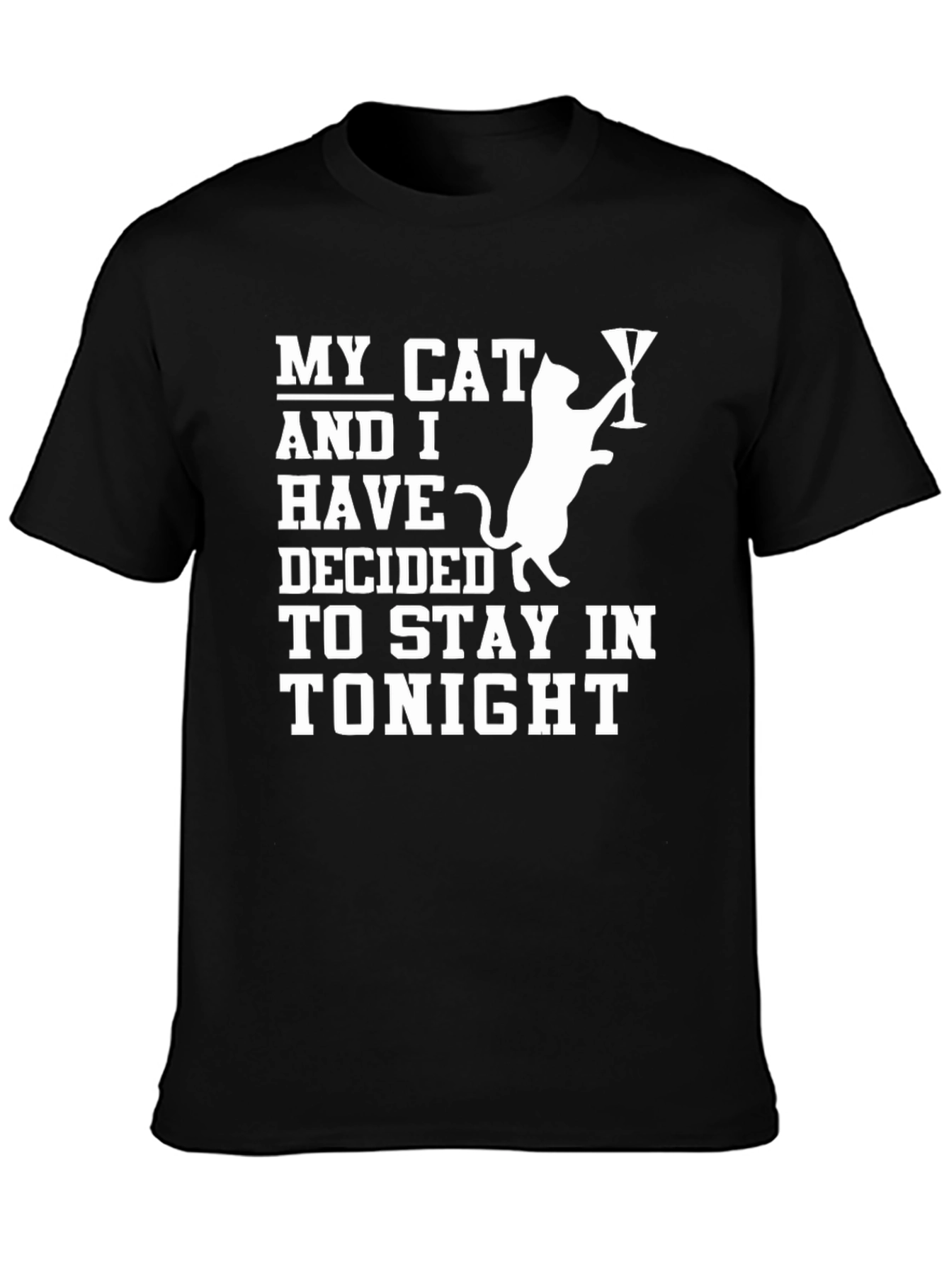 Stay-In Cat T-Shirt: Cozy Night In Style!