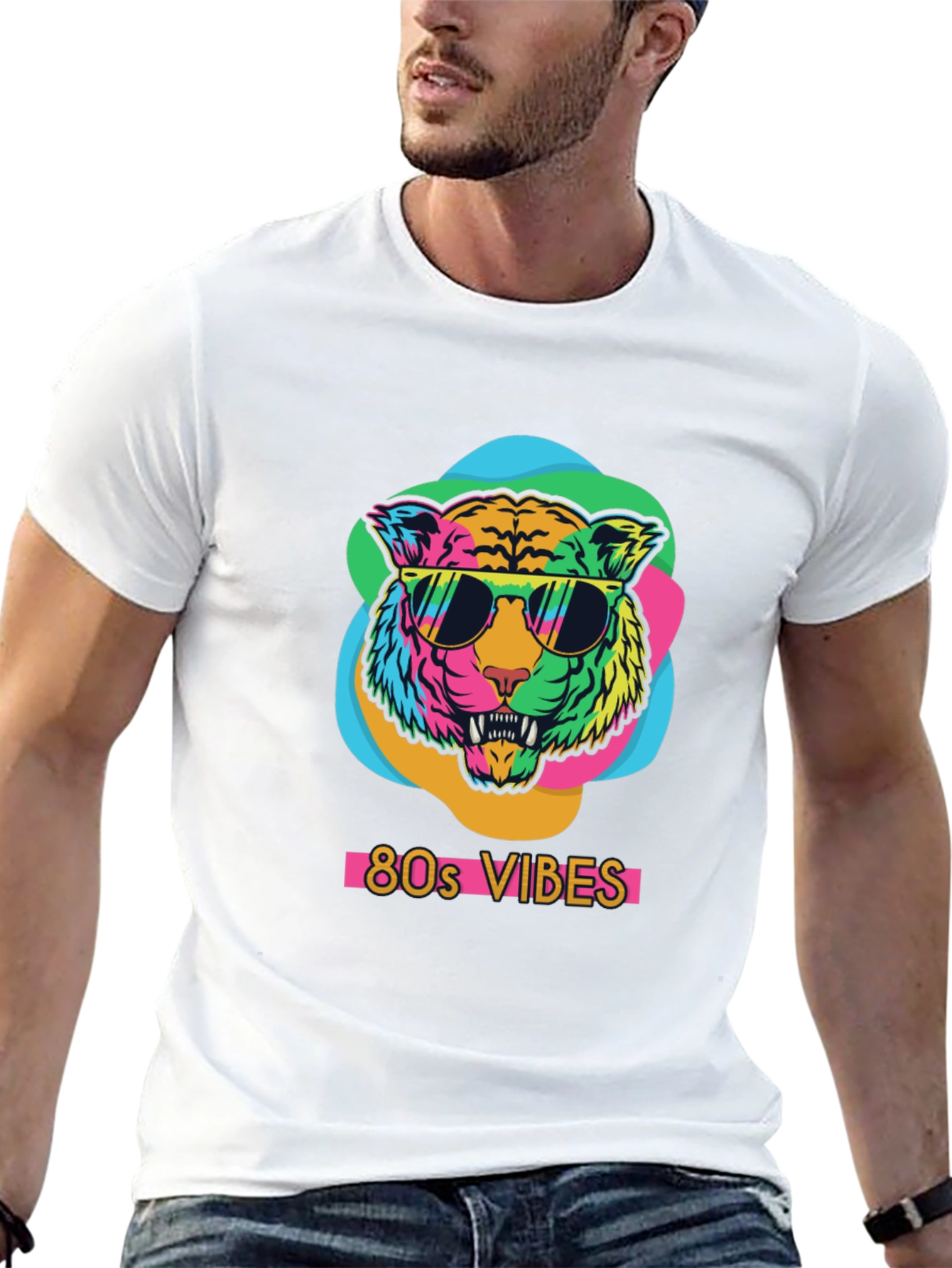 80s Vibes Tiger Graphic Tee
