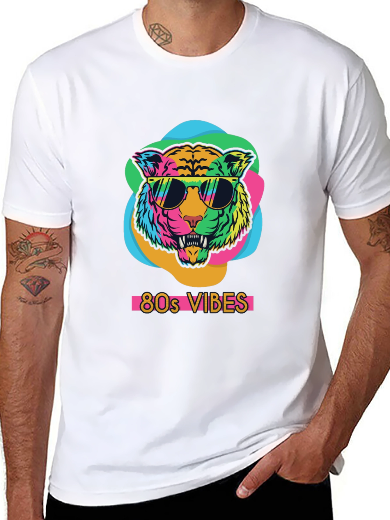 80s Vibes Tiger Graphic Tee
