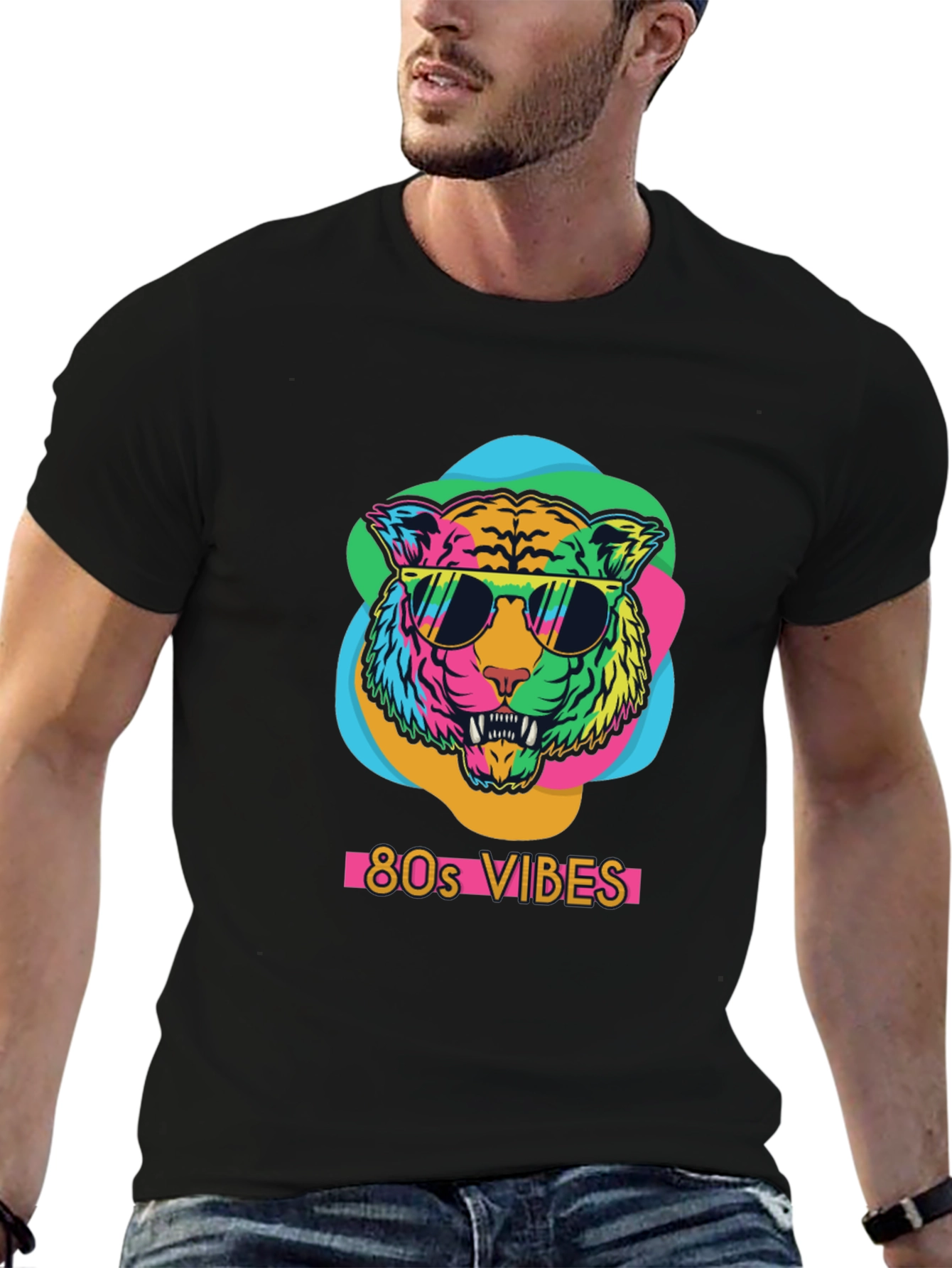 80s Vibes Tiger Graphic Tee