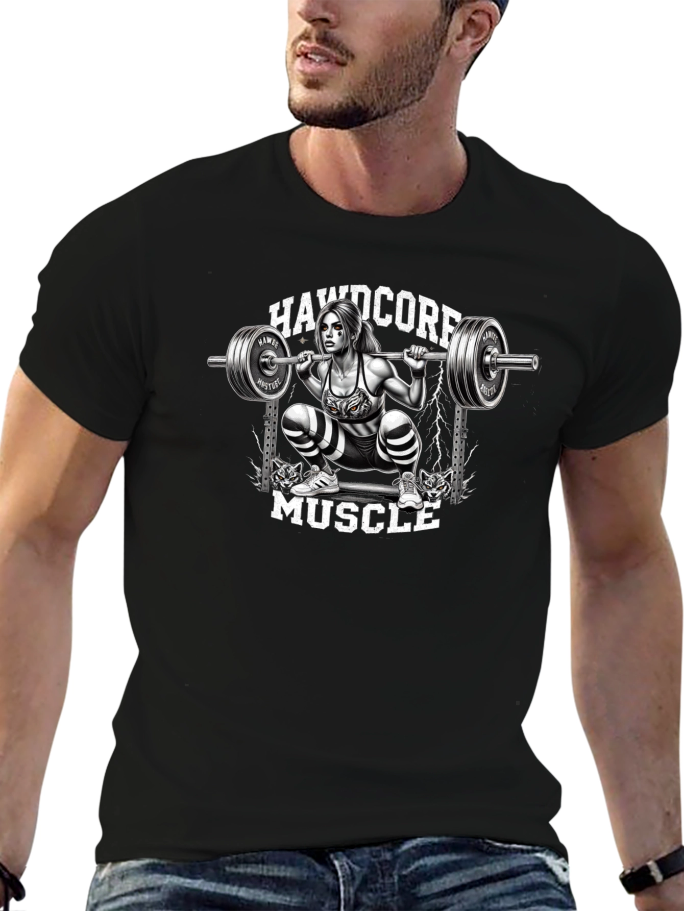 Hardcore Muscle Squat Graphic Tee