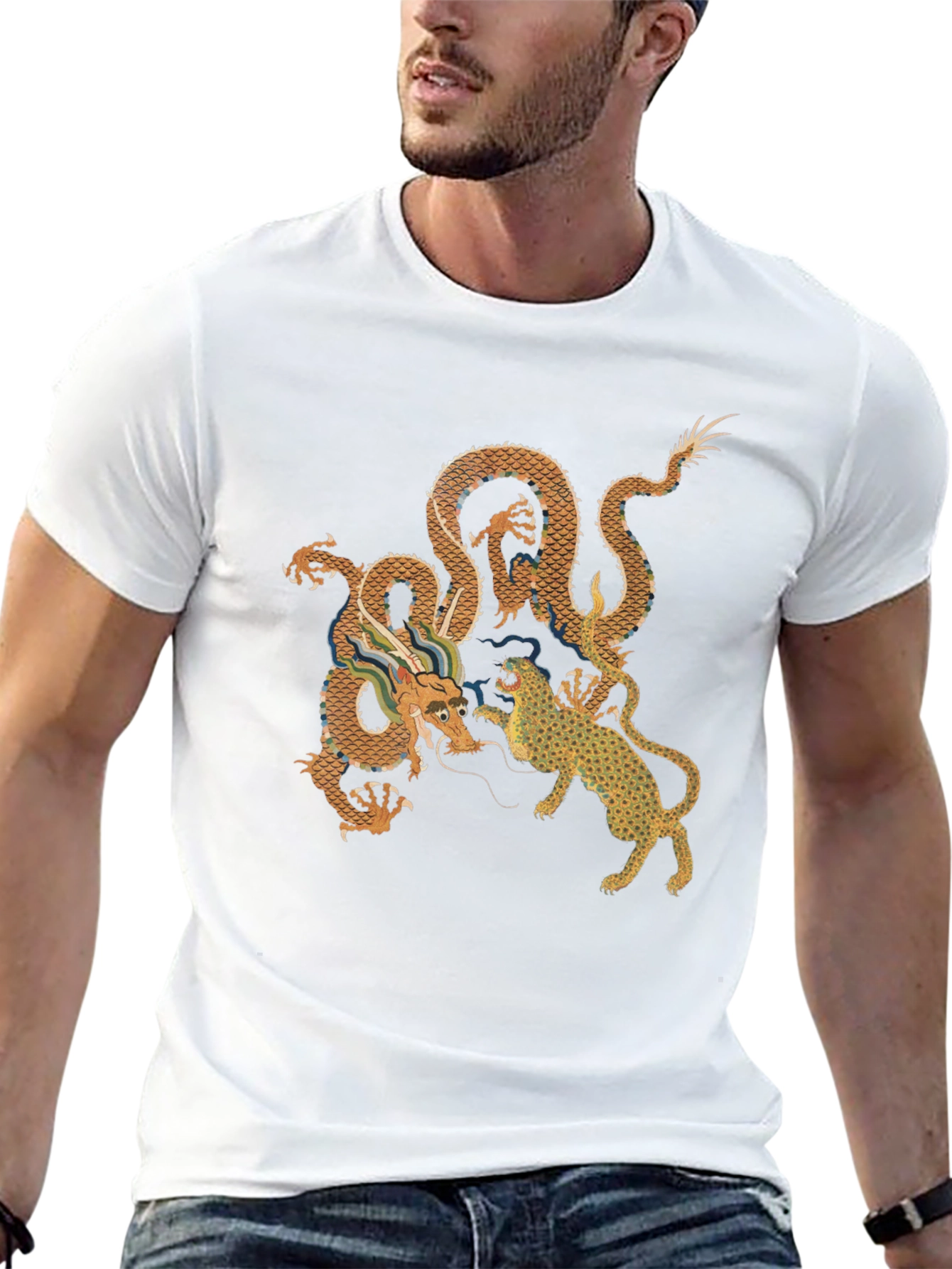 Dragon vs. Tiger Graphic Tee - Black