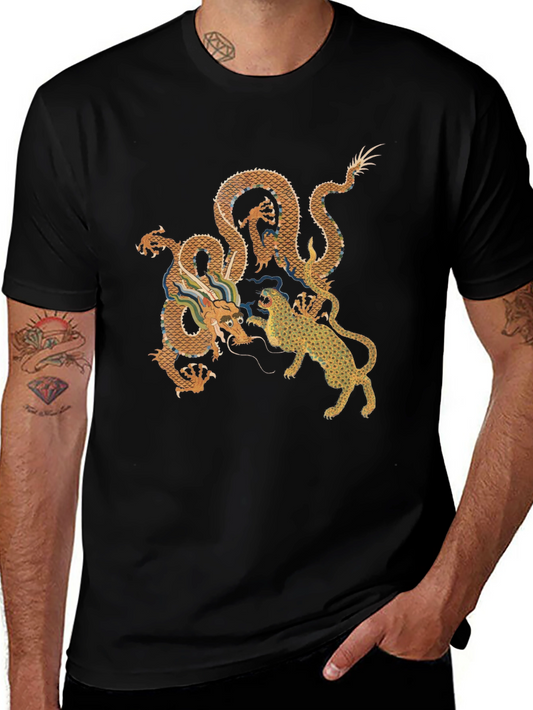 Dragon vs. Tiger Graphic Tee - Black