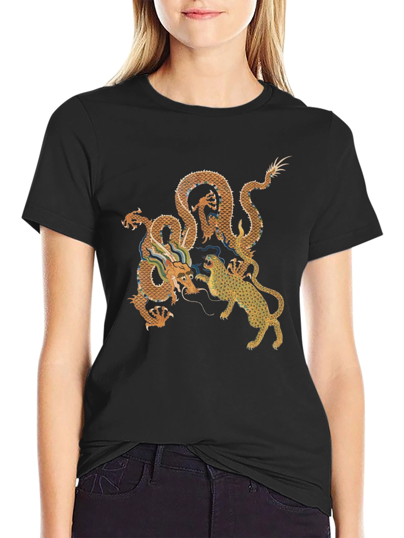Dragon vs. Tiger Graphic Tee - Black