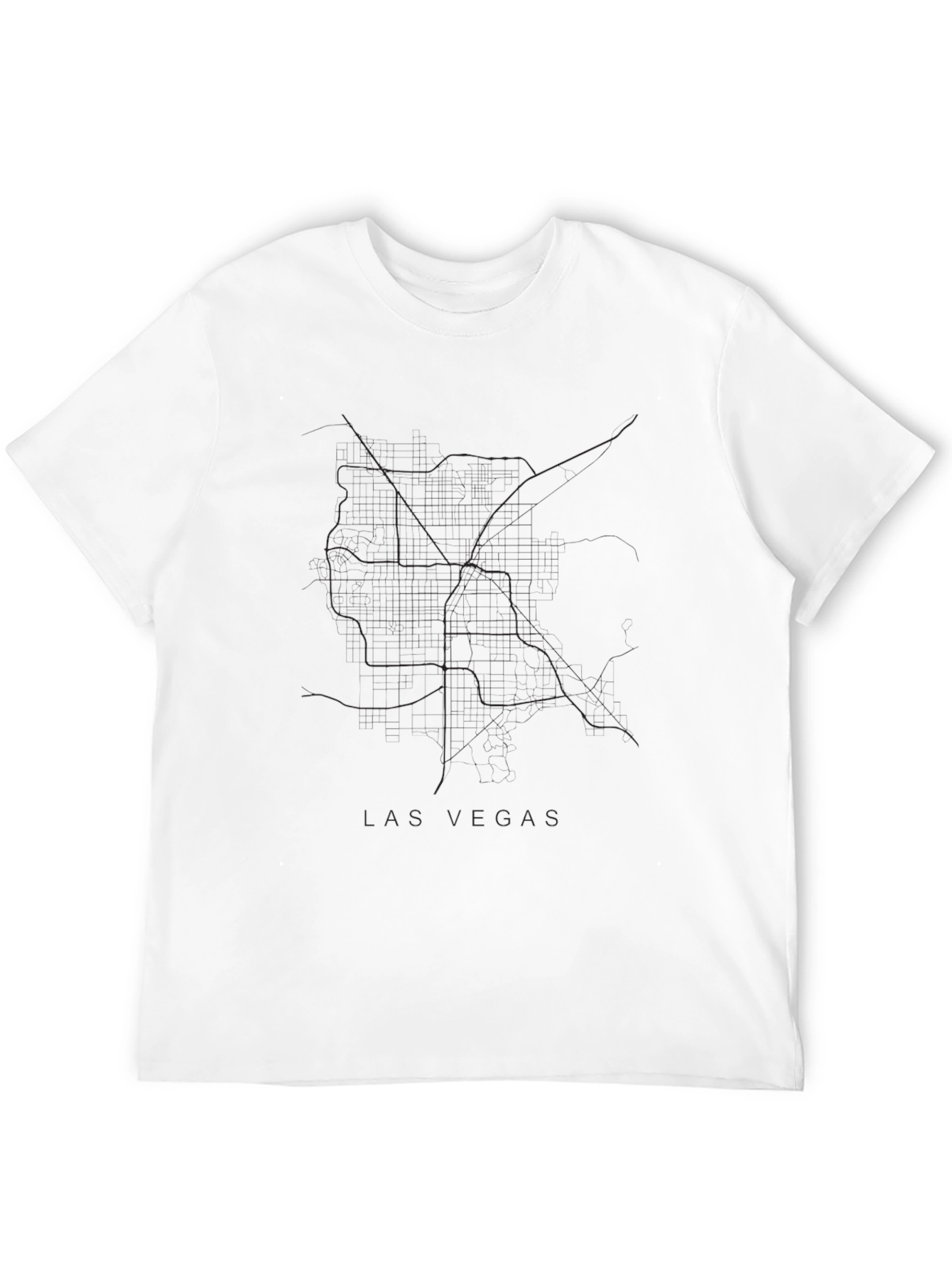 Las Vegas City Map Black T-Shirt