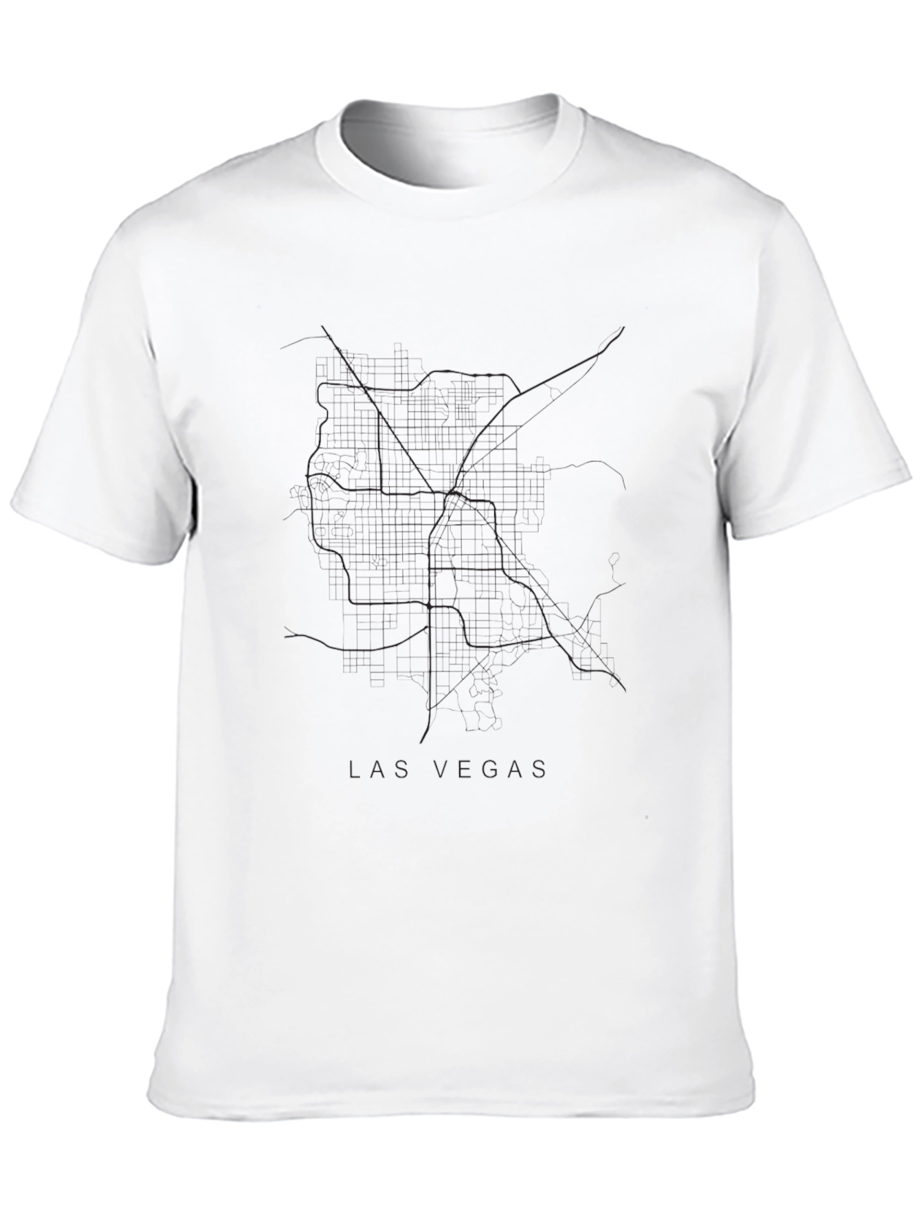 Las Vegas City Map Black T-Shirt