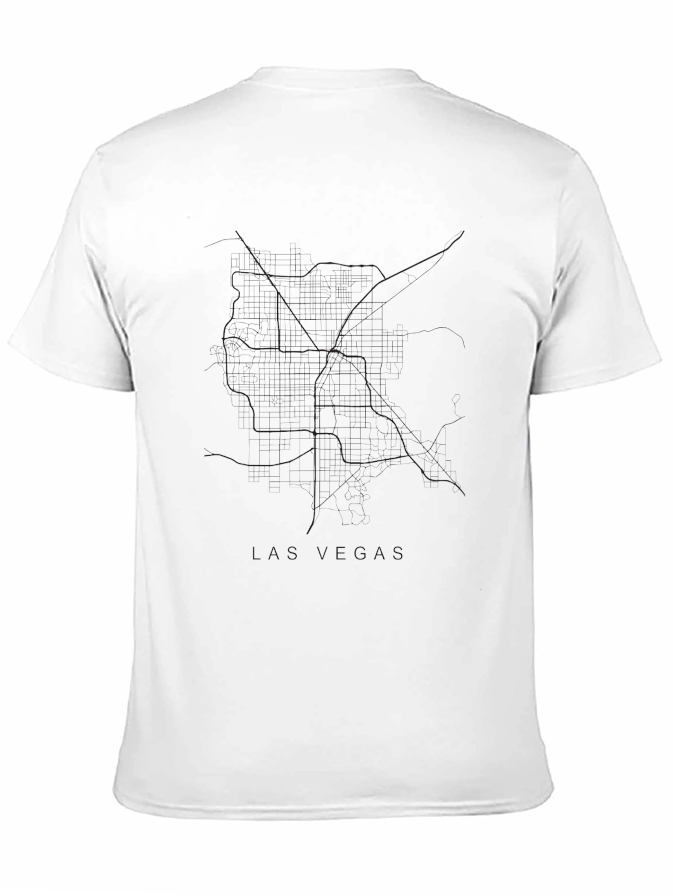 Las Vegas City Map Black T-Shirt