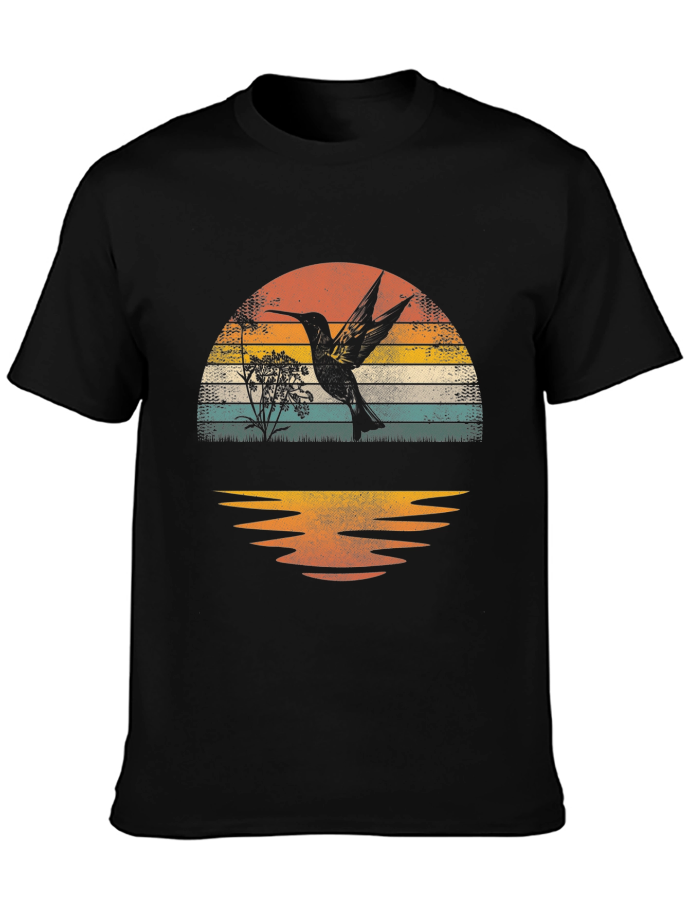 Hummingbird Sunset Graphic Tee - Nature Lover T-Shirt