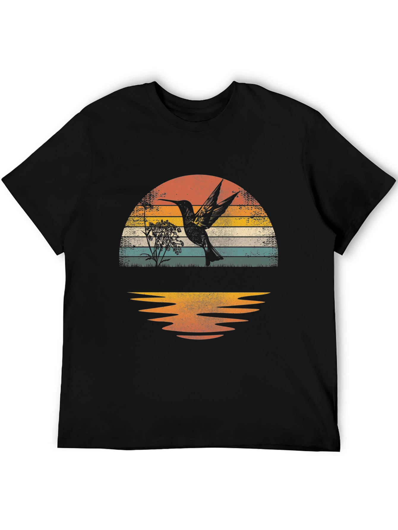 Hummingbird Sunset Graphic Tee - Nature Lover T-Shirt