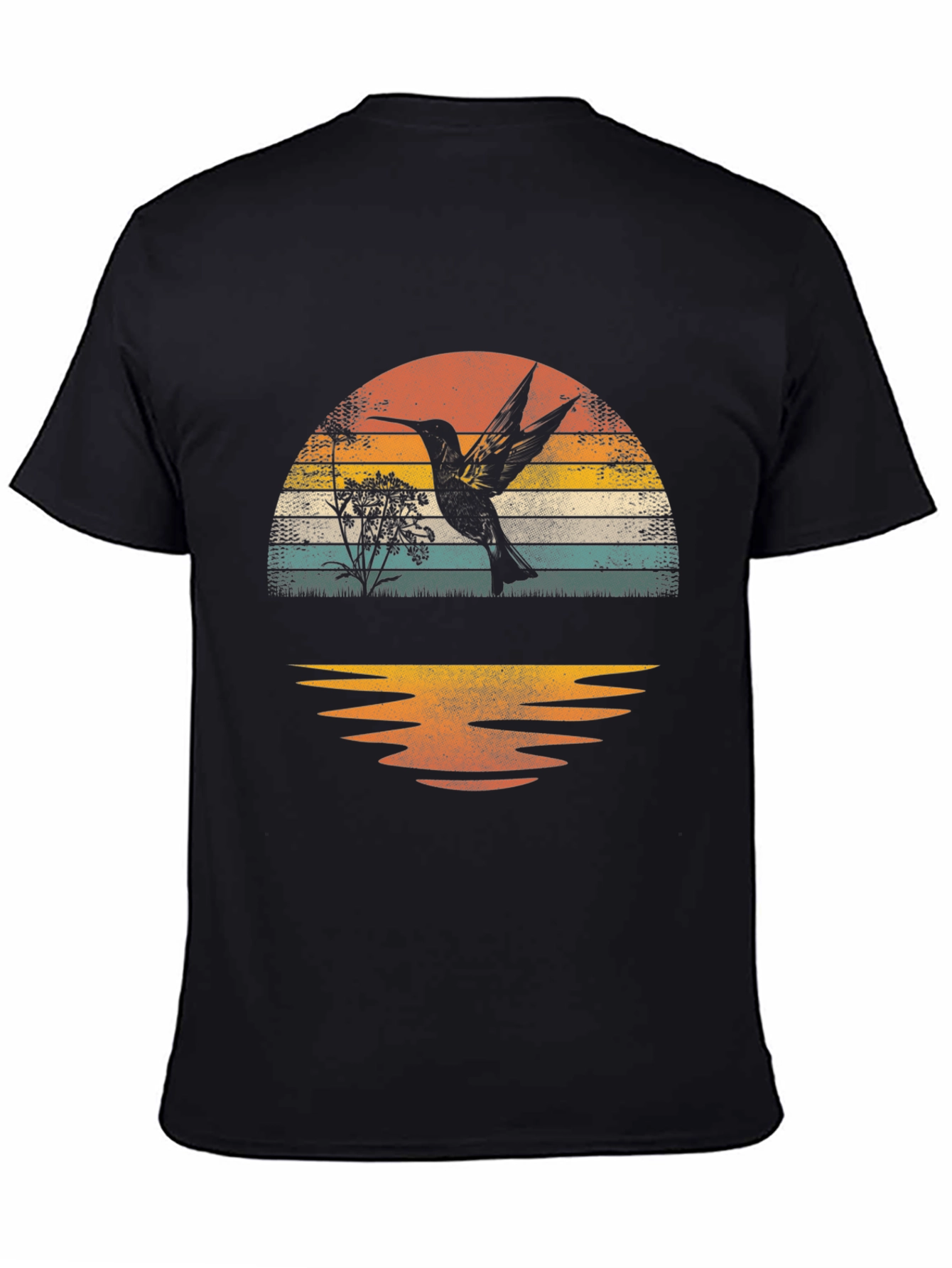 Hummingbird Sunset Graphic Tee - Nature Lover T-Shirt