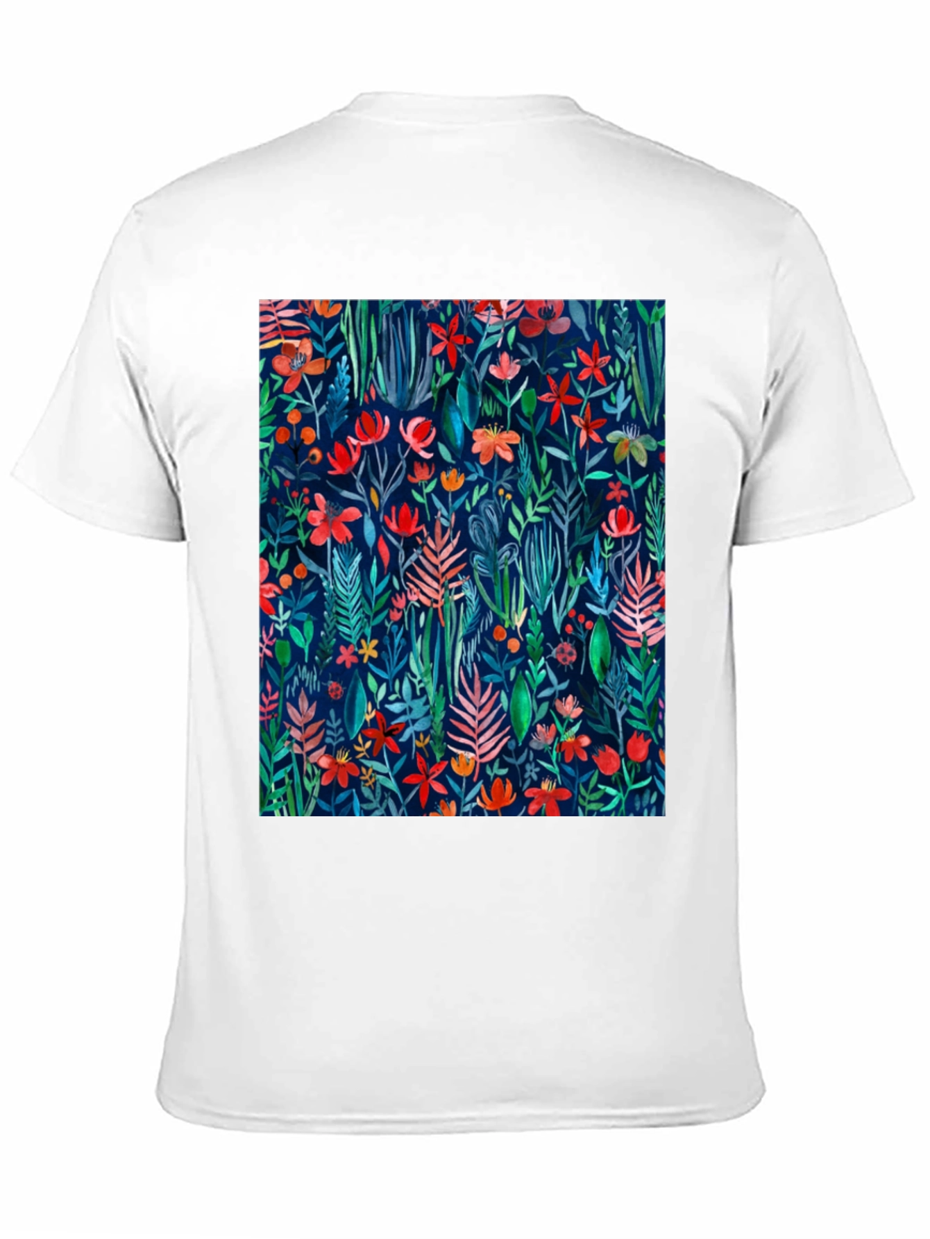 Floral Print T-Shirt - Artistic Botanical Design
