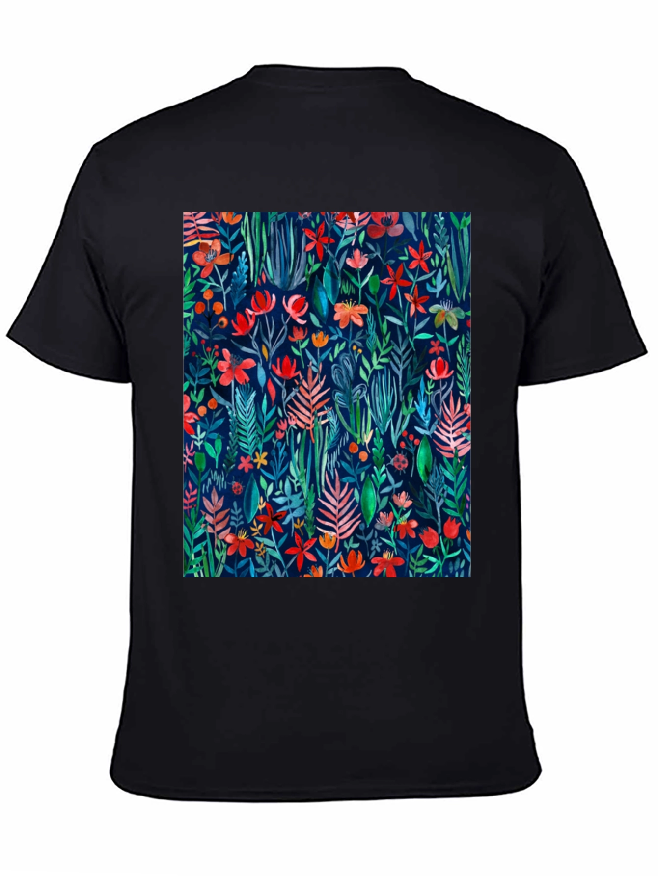 Floral Print T-Shirt - Artistic Botanical Design