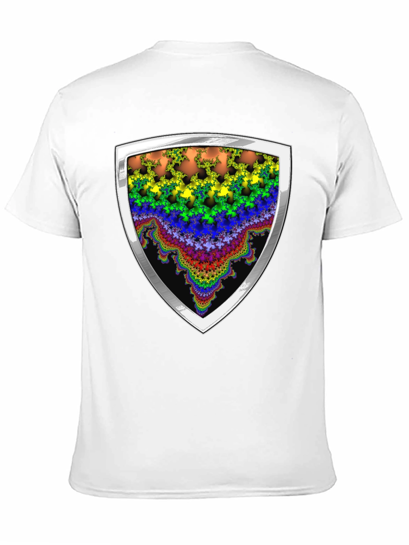 Fractal Shield Graphic Tee - Bold & Vibrant Design