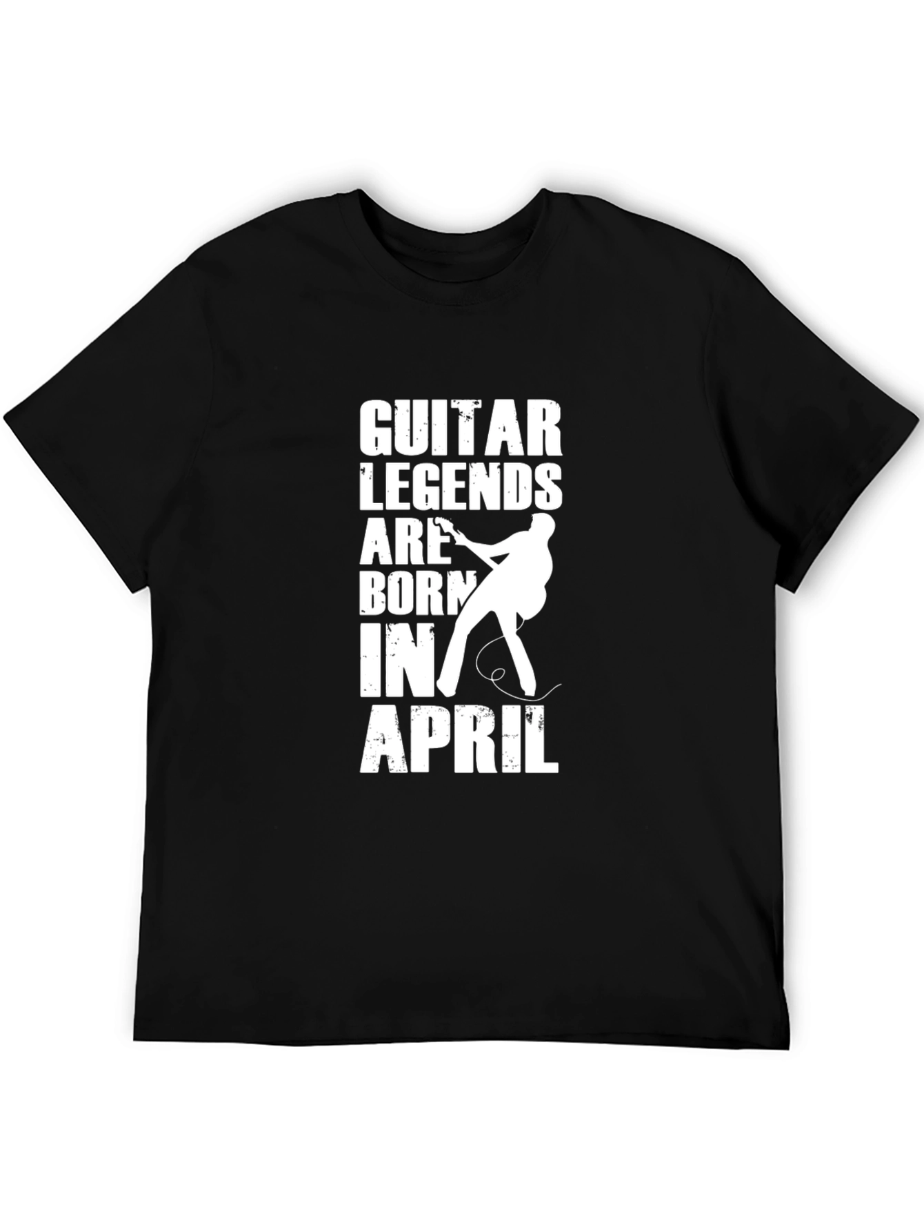 Guitar Legends Born In April Black T-Shirt
