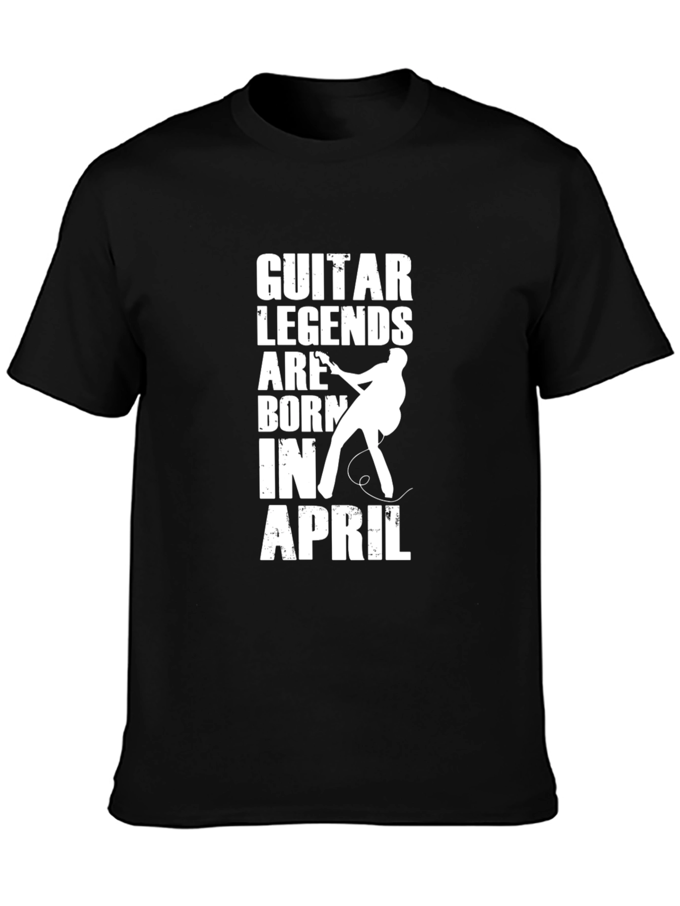 Guitar Legends Born In April Black T-Shirt