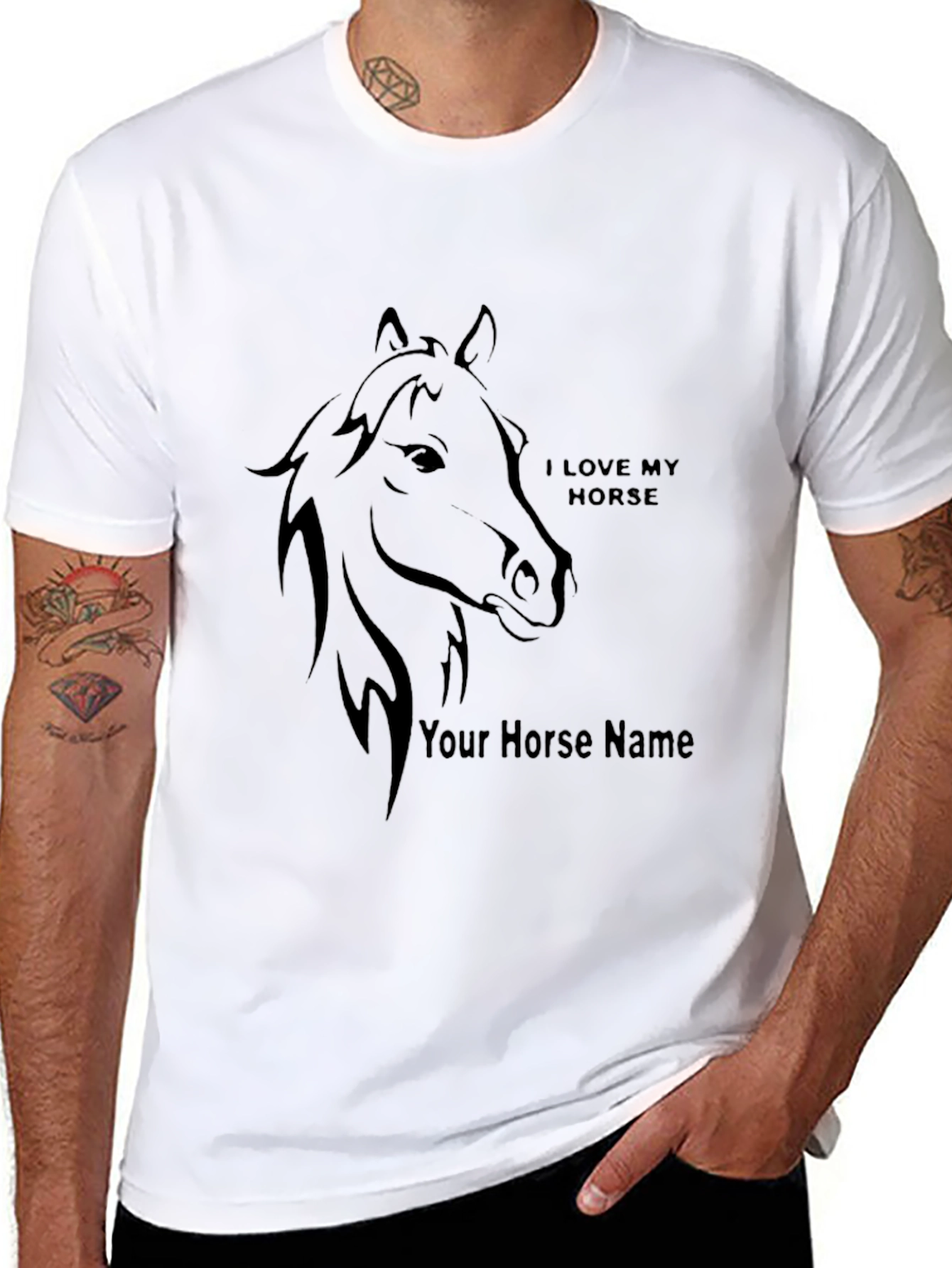 I Love My Horse T-Shirt - Customizable Name