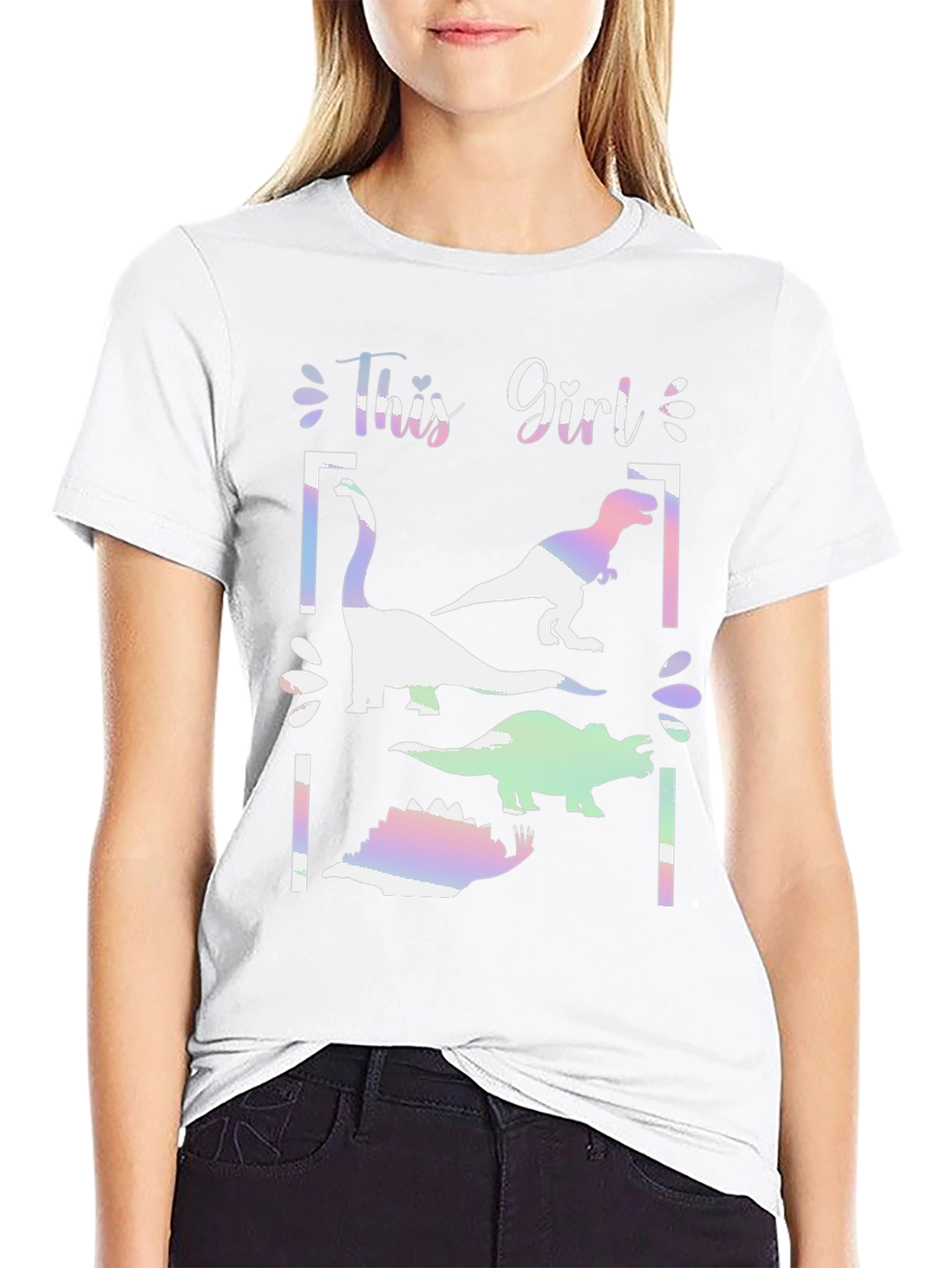 This Girl Loves Dinosaurs Graphic T-Shirt