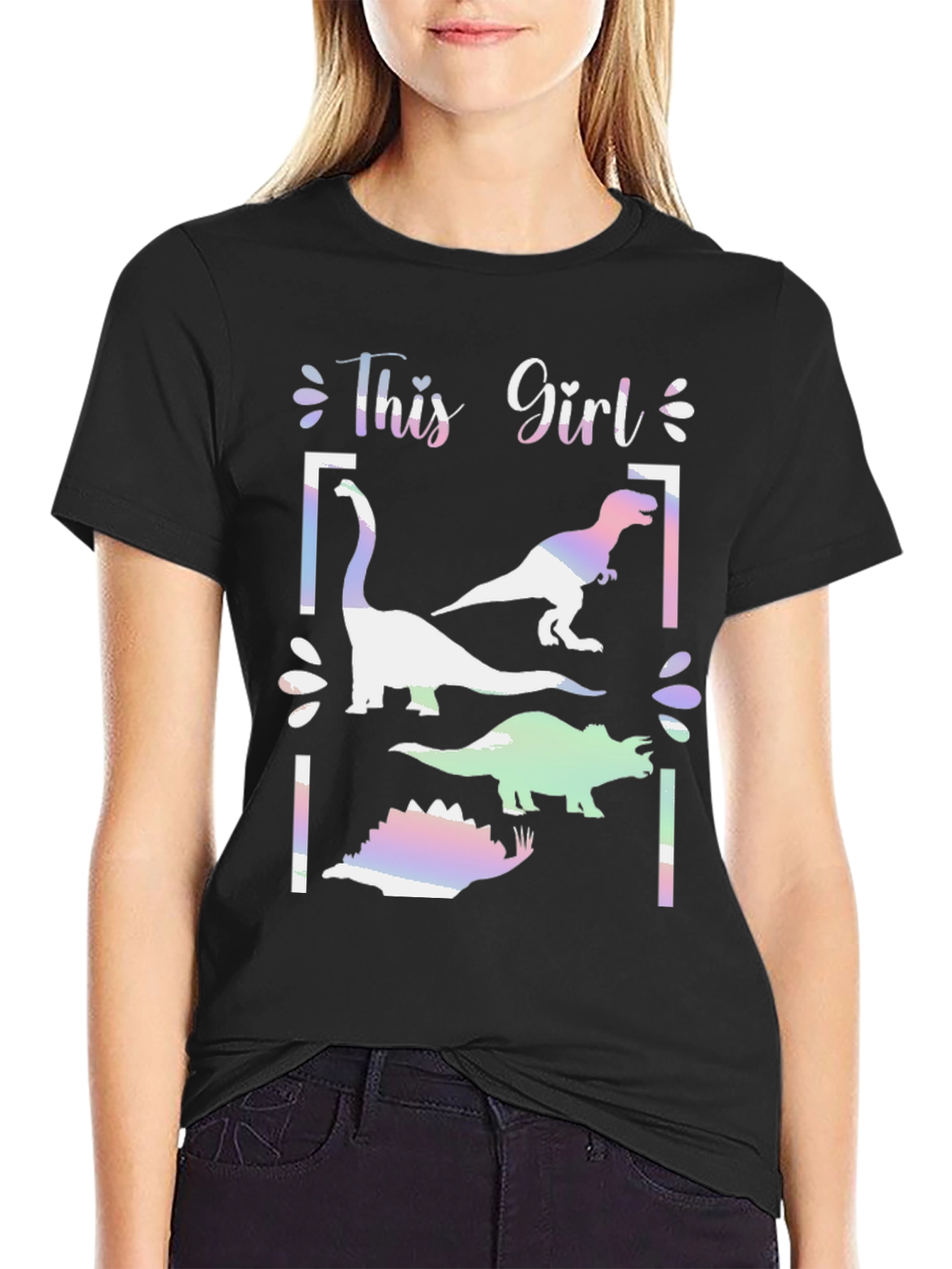 This Girl Loves Dinosaurs Graphic T-Shirt