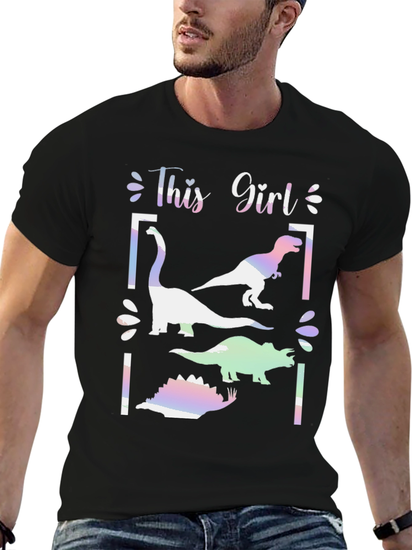 This Girl Loves Dinosaurs Graphic T-Shirt