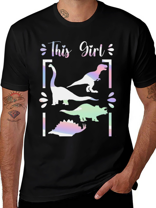 This Girl Loves Dinosaurs Graphic T-Shirt