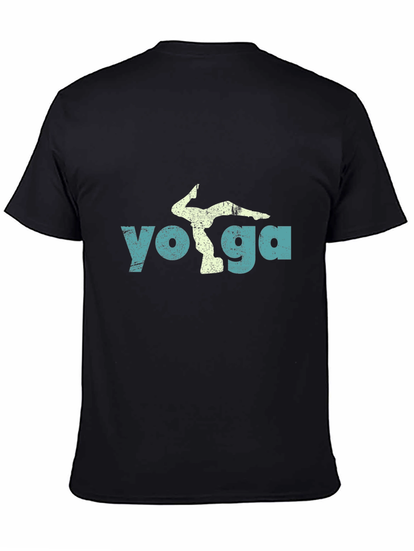 Yoga Pose Graphic T-Shirt - Mens Casual Black Tee